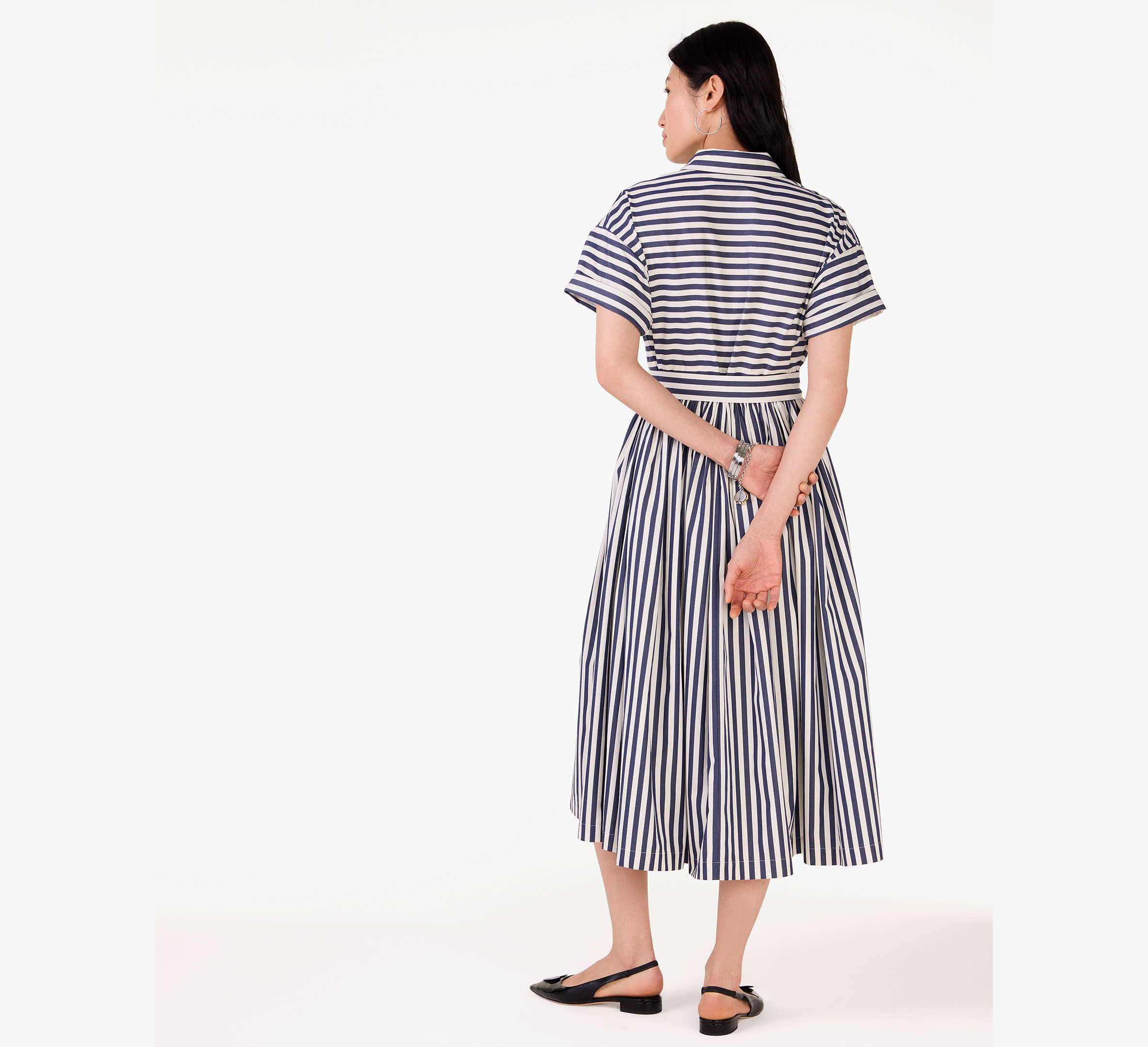 Striped Midi Shirt Dress