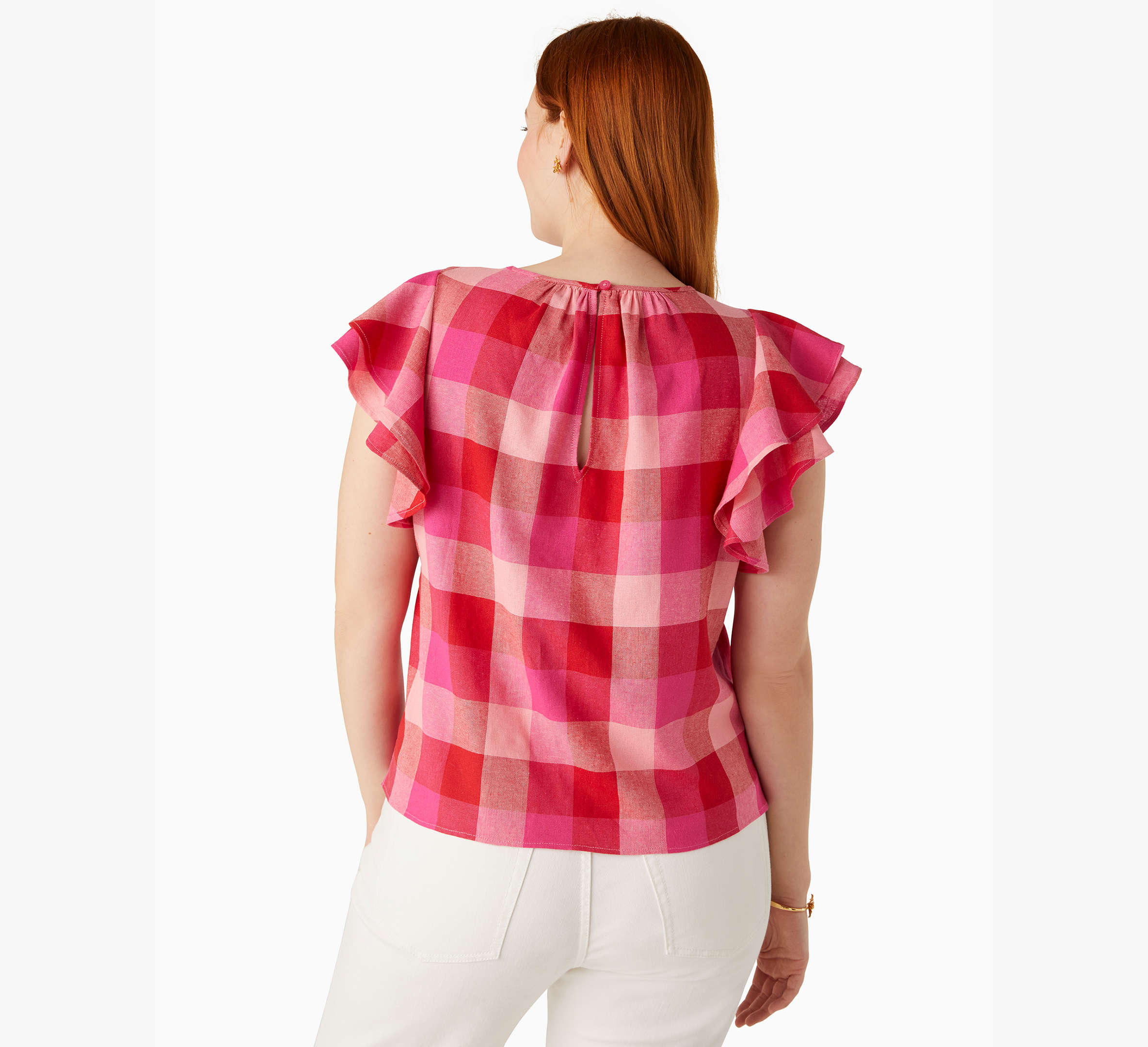 Picnic Woven Flutter-sleeve Top