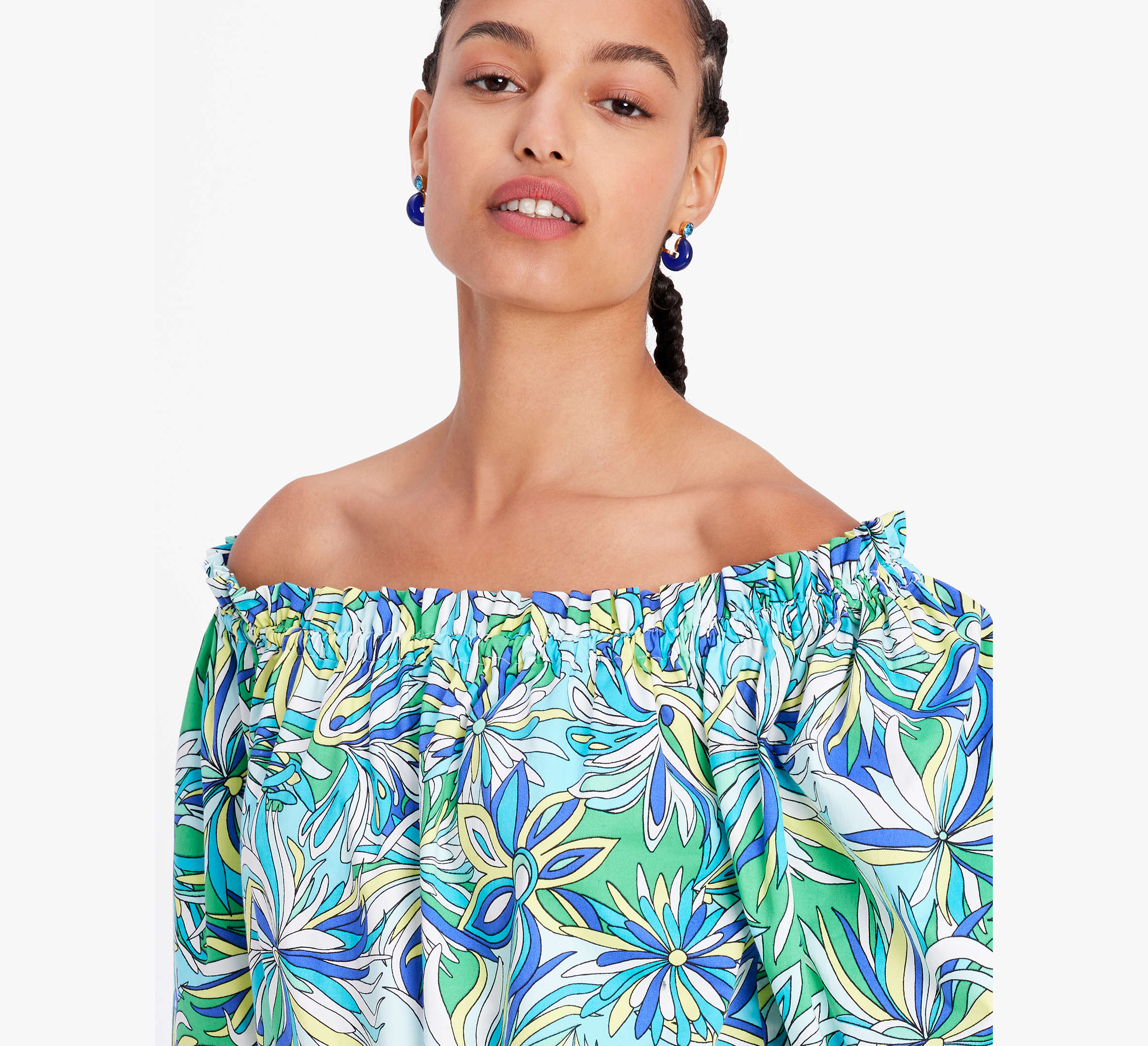 Anemone Floral Off-the-shoulder Top
