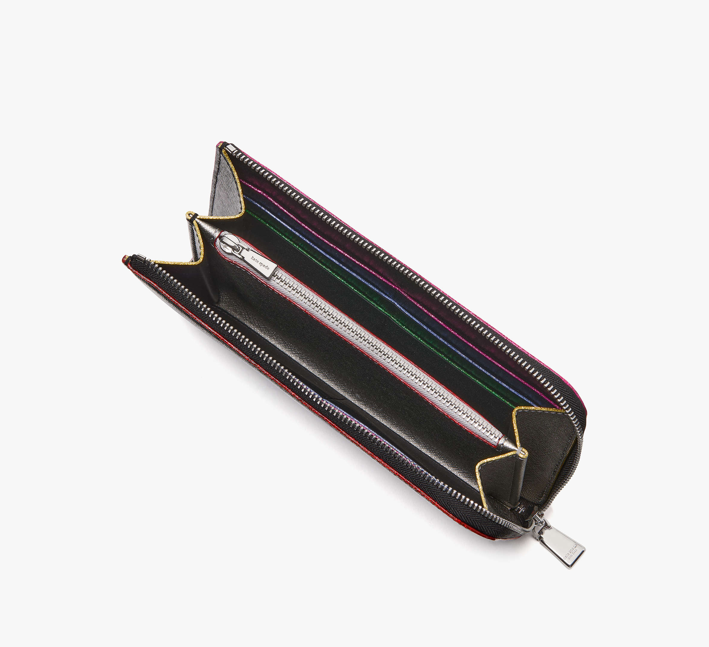 Devin Glitter Edged Zip-around Continental Wallet