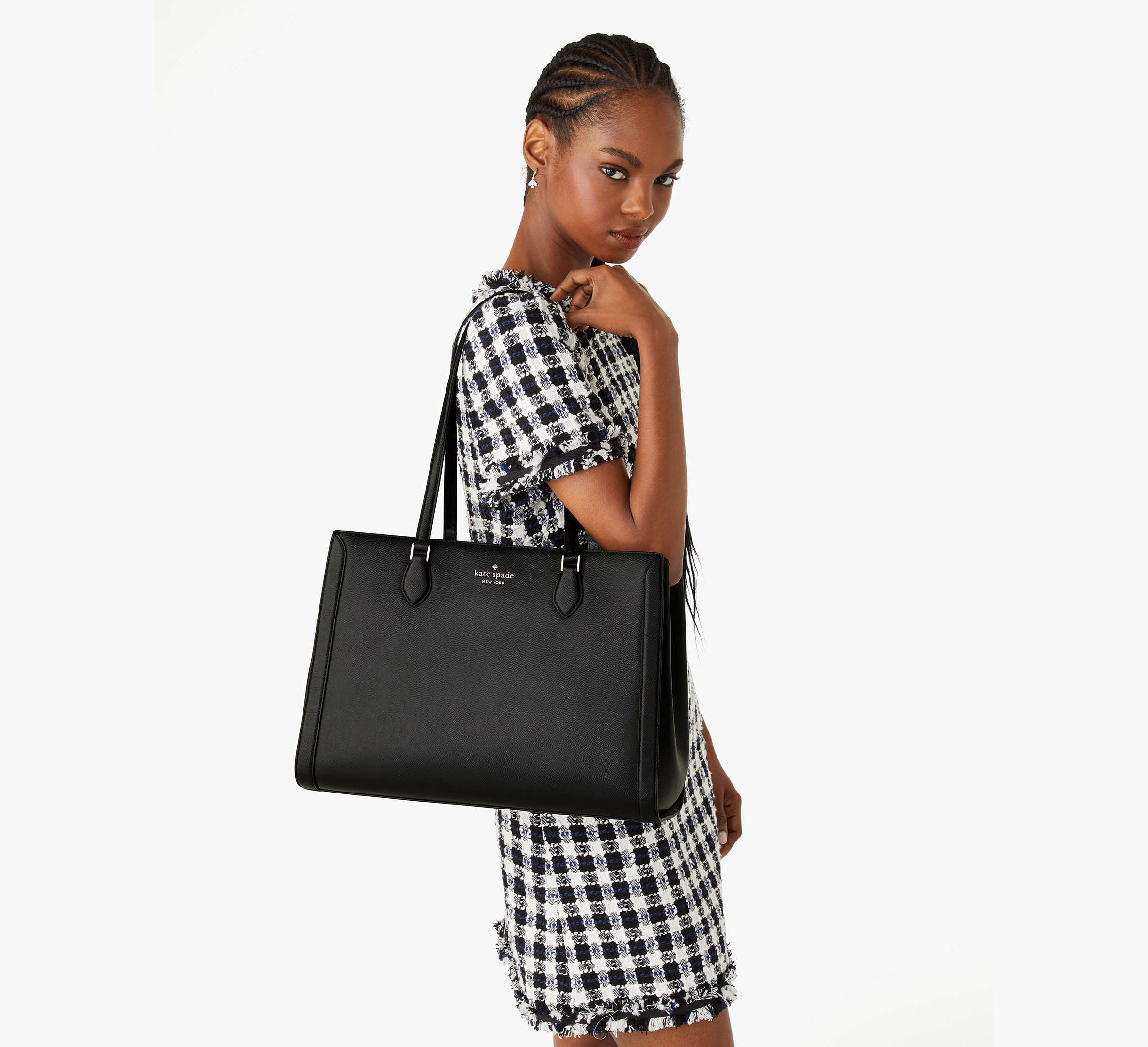 Madison Saffiano East West Leather Large Laptop Tote