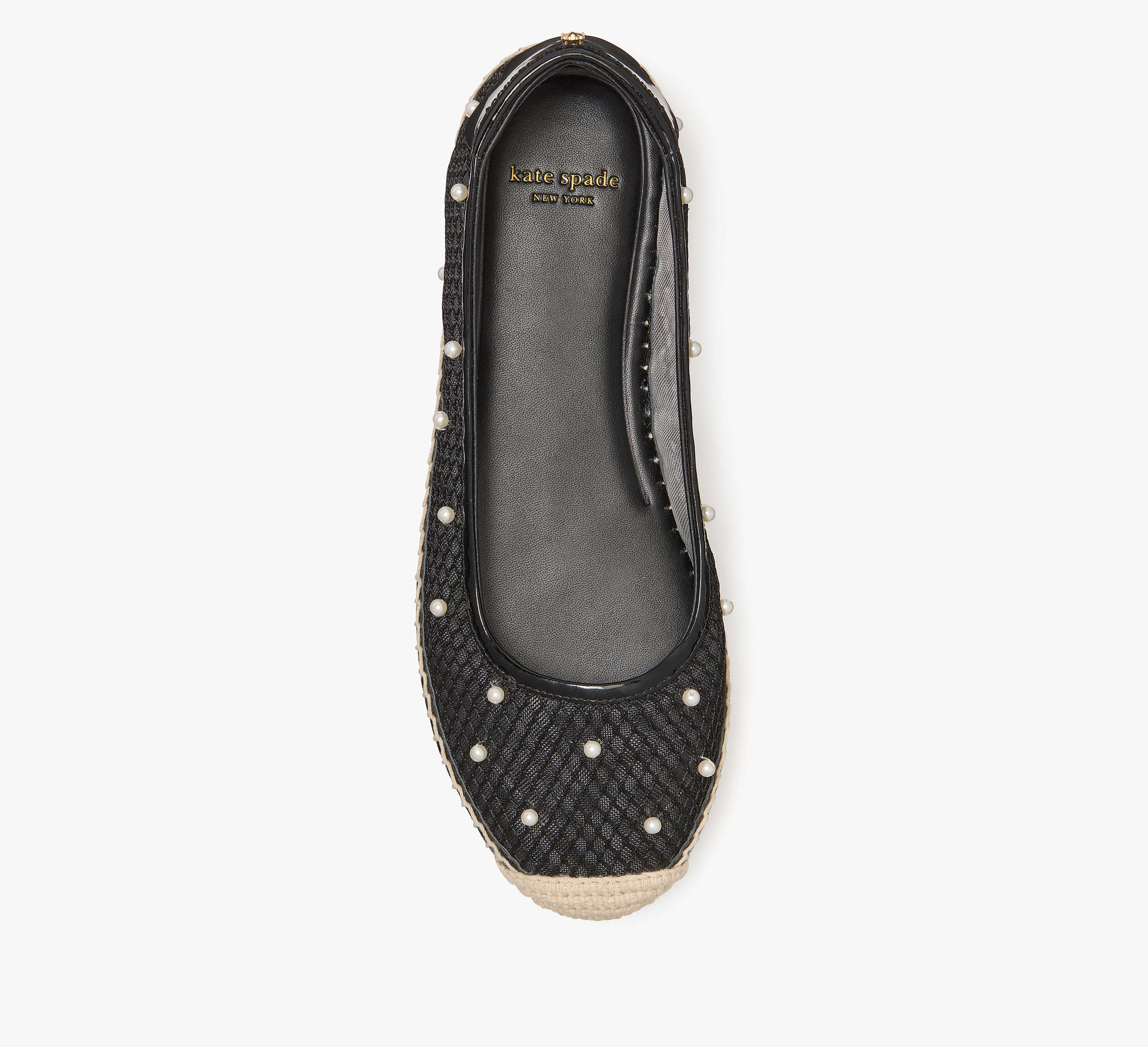 Pearl Fishnet Espadrille Ballet Flats