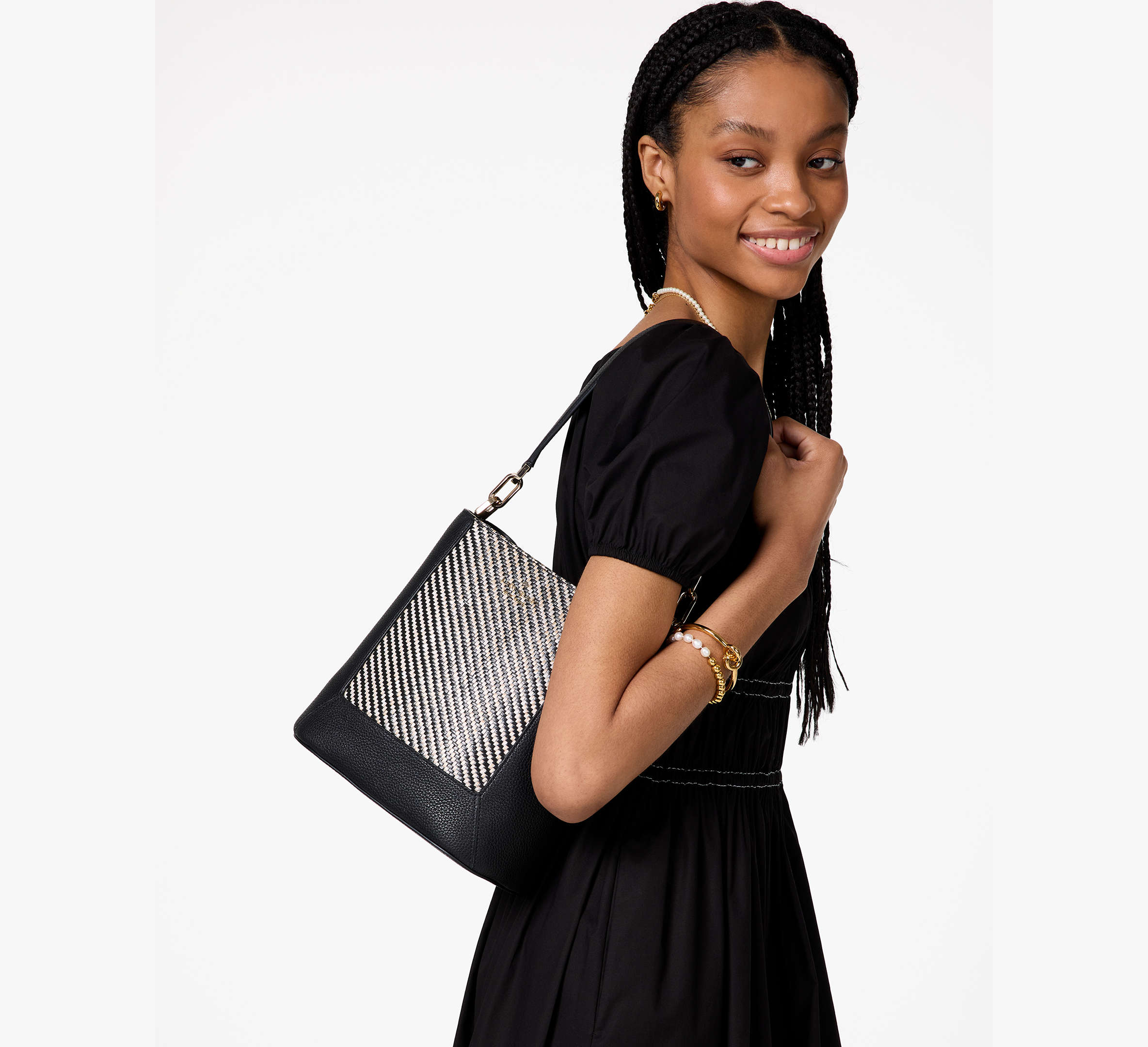 Lena Straw Bucket Bag