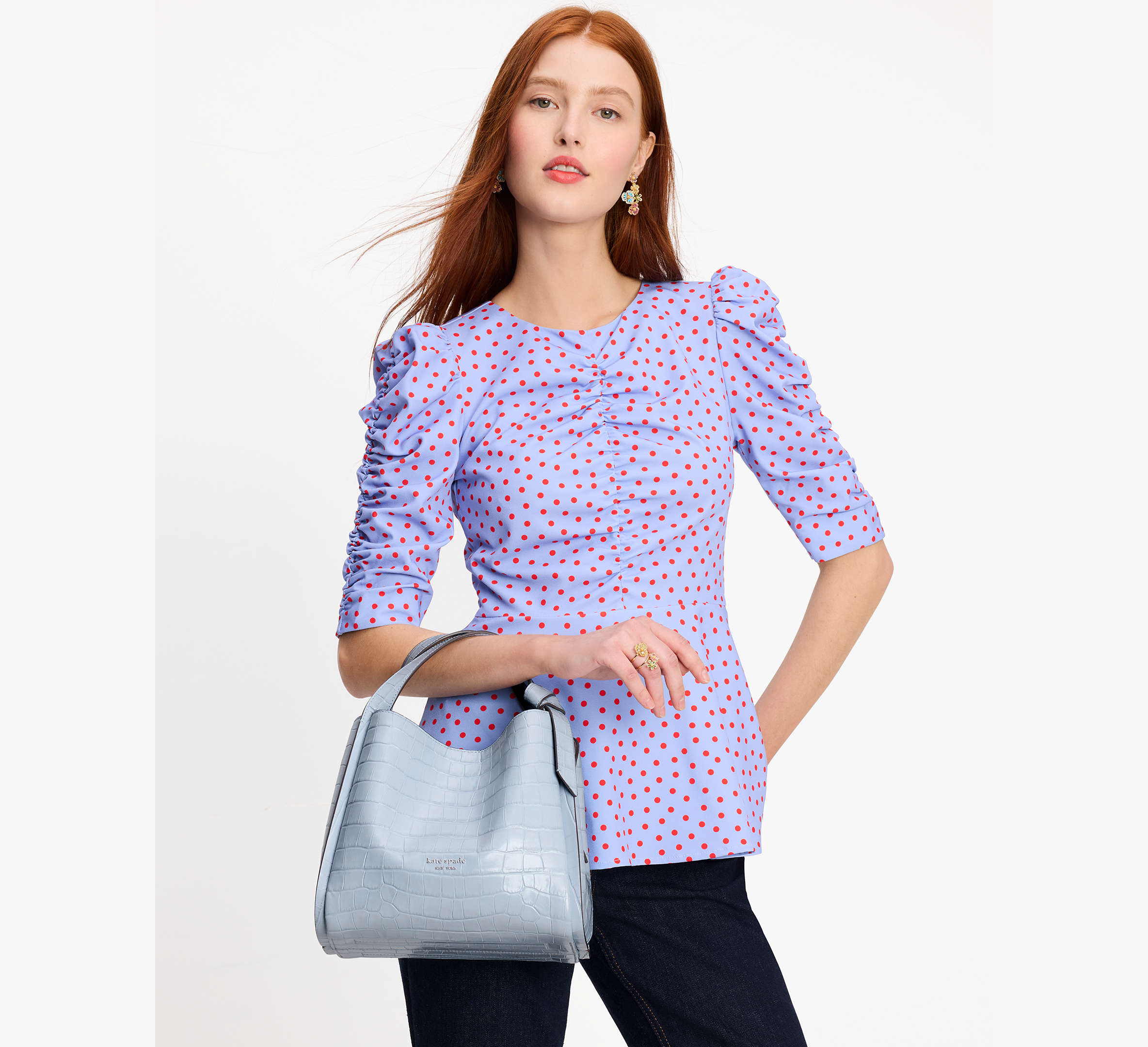 Knott Croc-embossed Medium Crossbody Tote