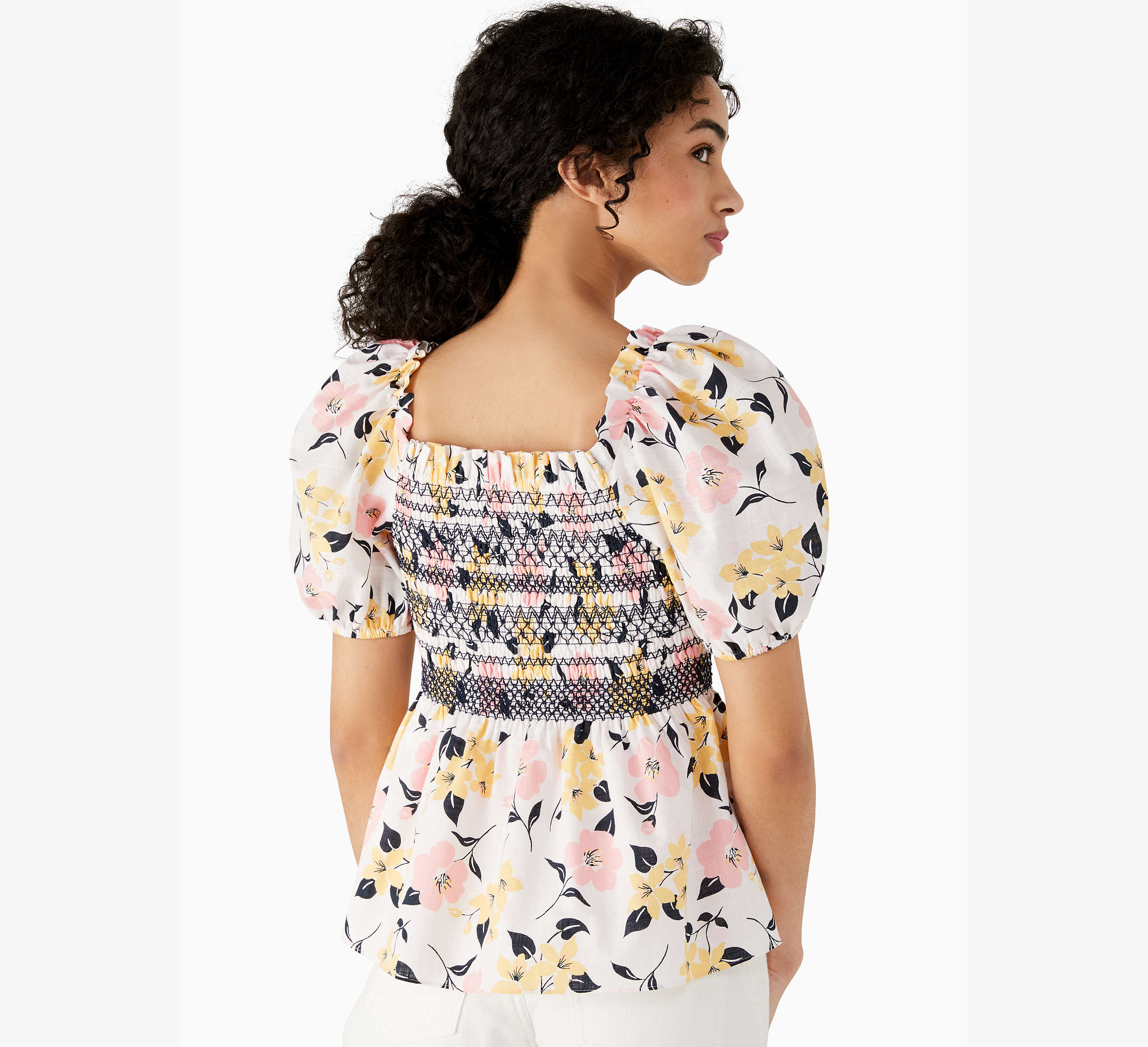 Lily Blooms Puff-sleeve Top