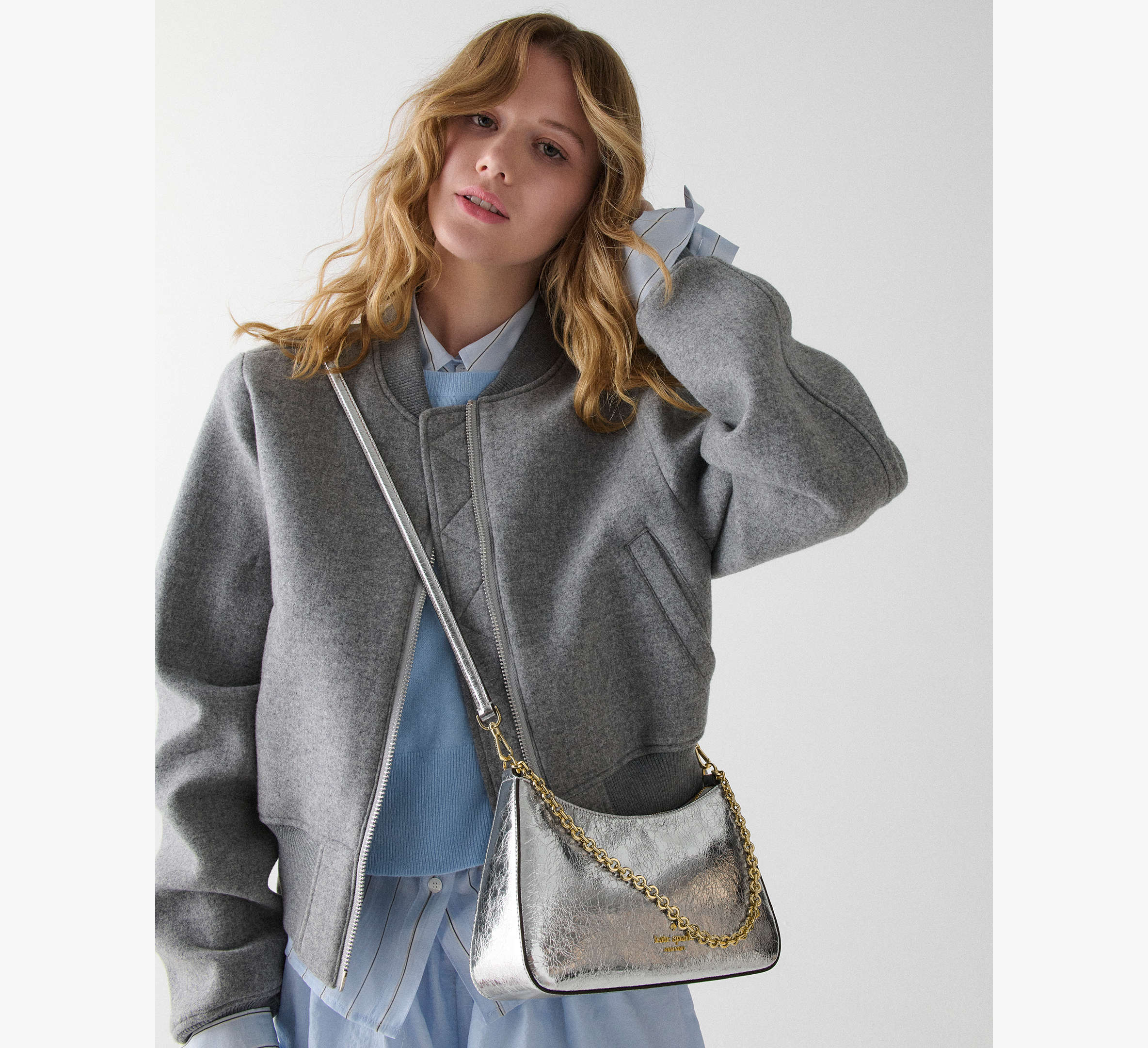 Margot Crinkle Metallic Convertible Crossbody