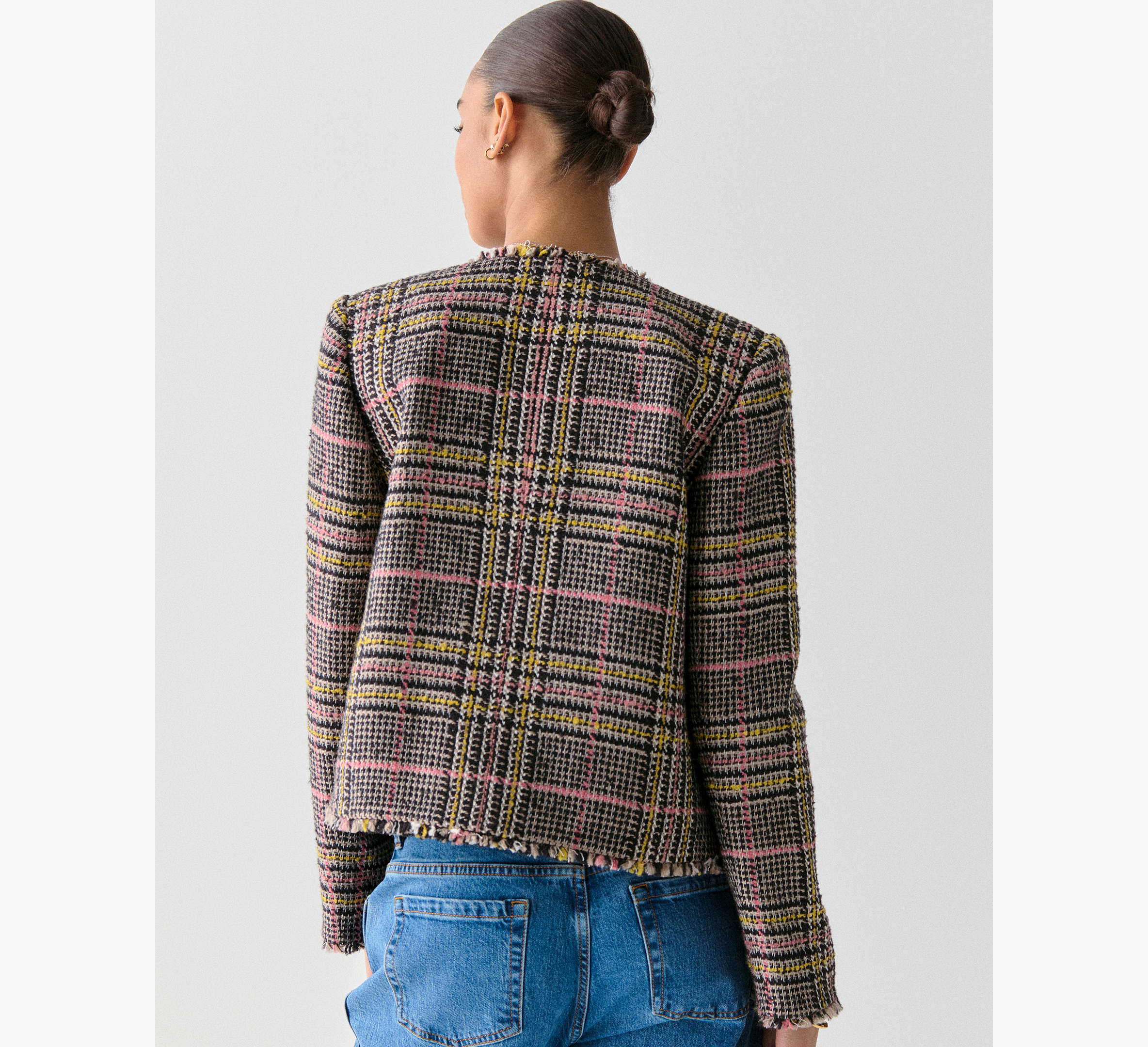 Enamel Button Tweed Jacket