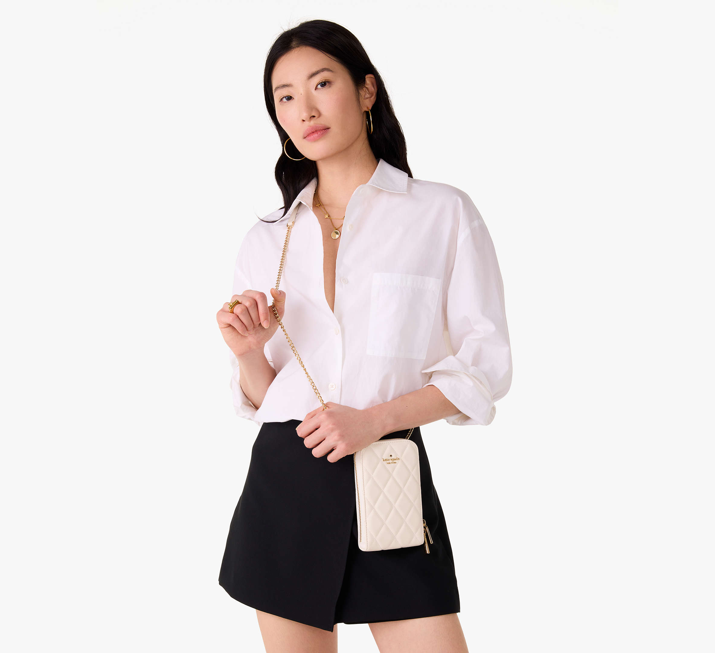 Carey Quilted North South Phone Crossbody