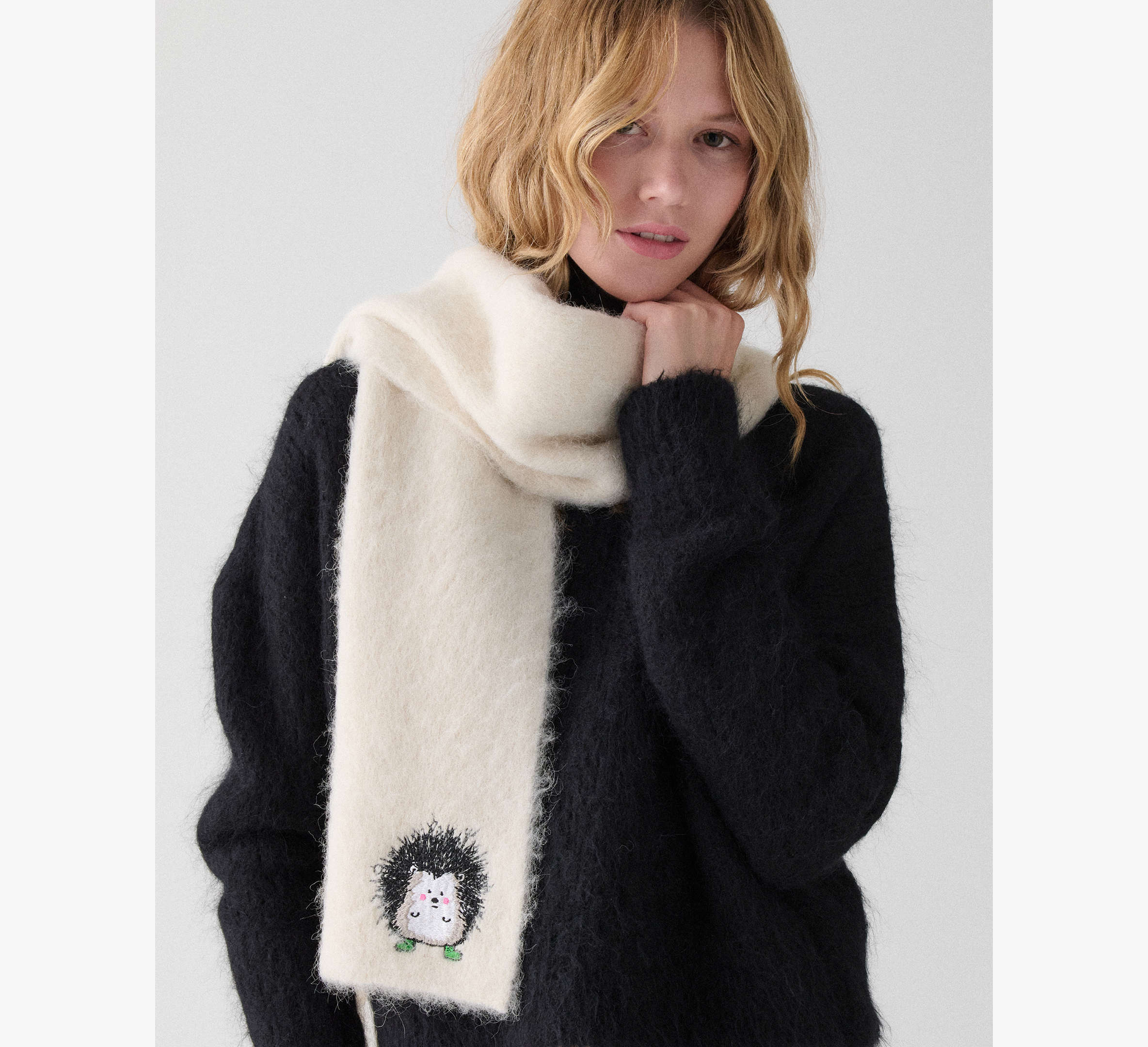Hedgehog Patch Brushy Scarf