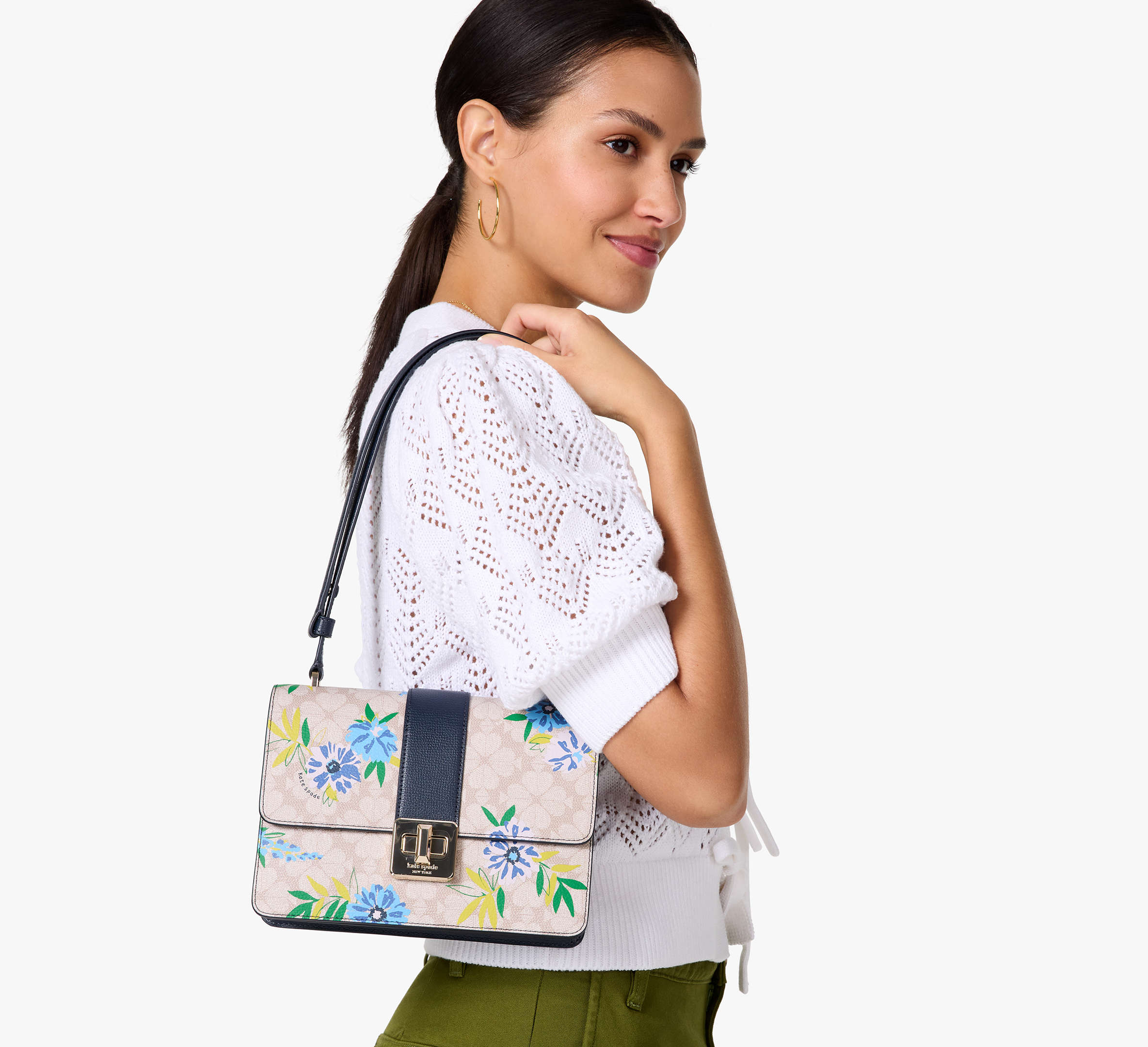 Spade Flower Floral Small Flap Shoulder Bag