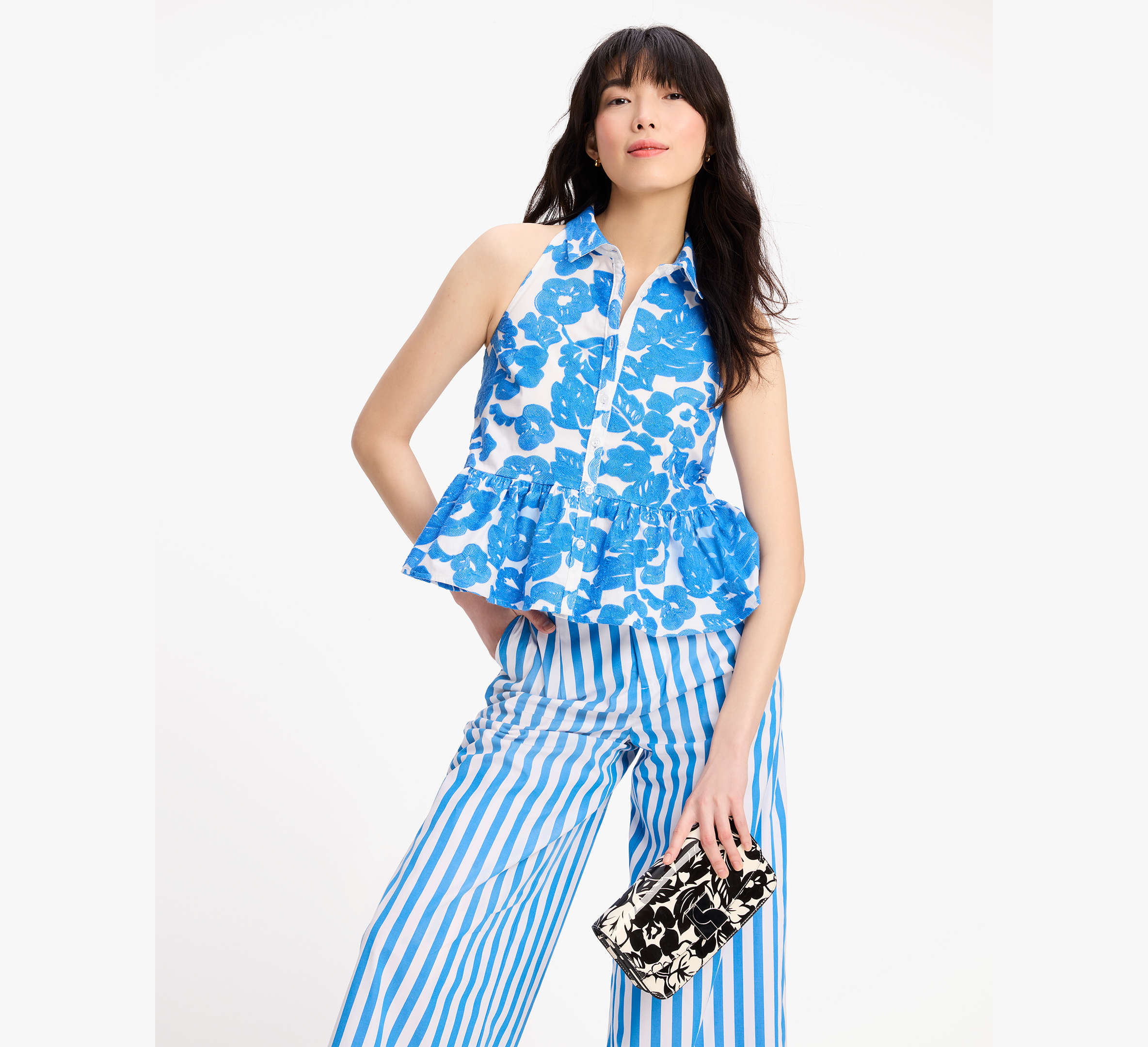 Tropical Foliage Embroidered Top