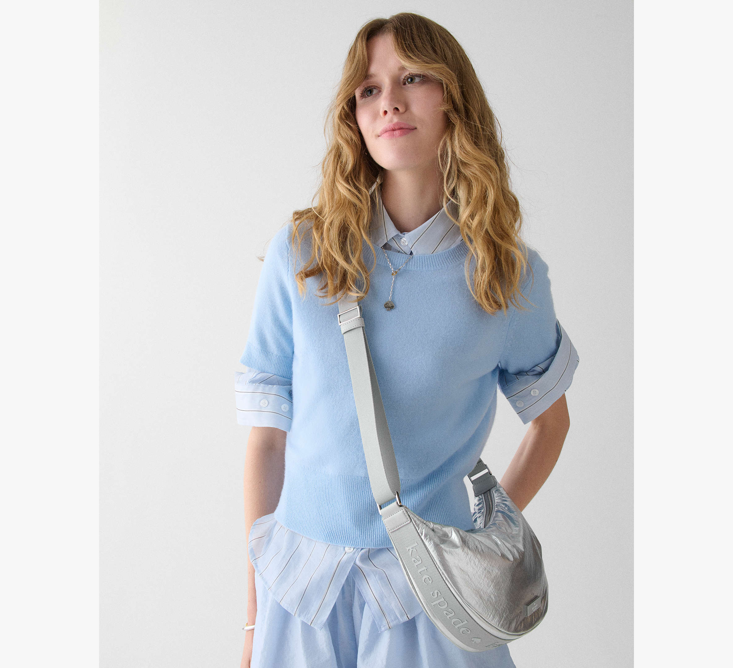 Carter Metallic Fabric Sling Bag