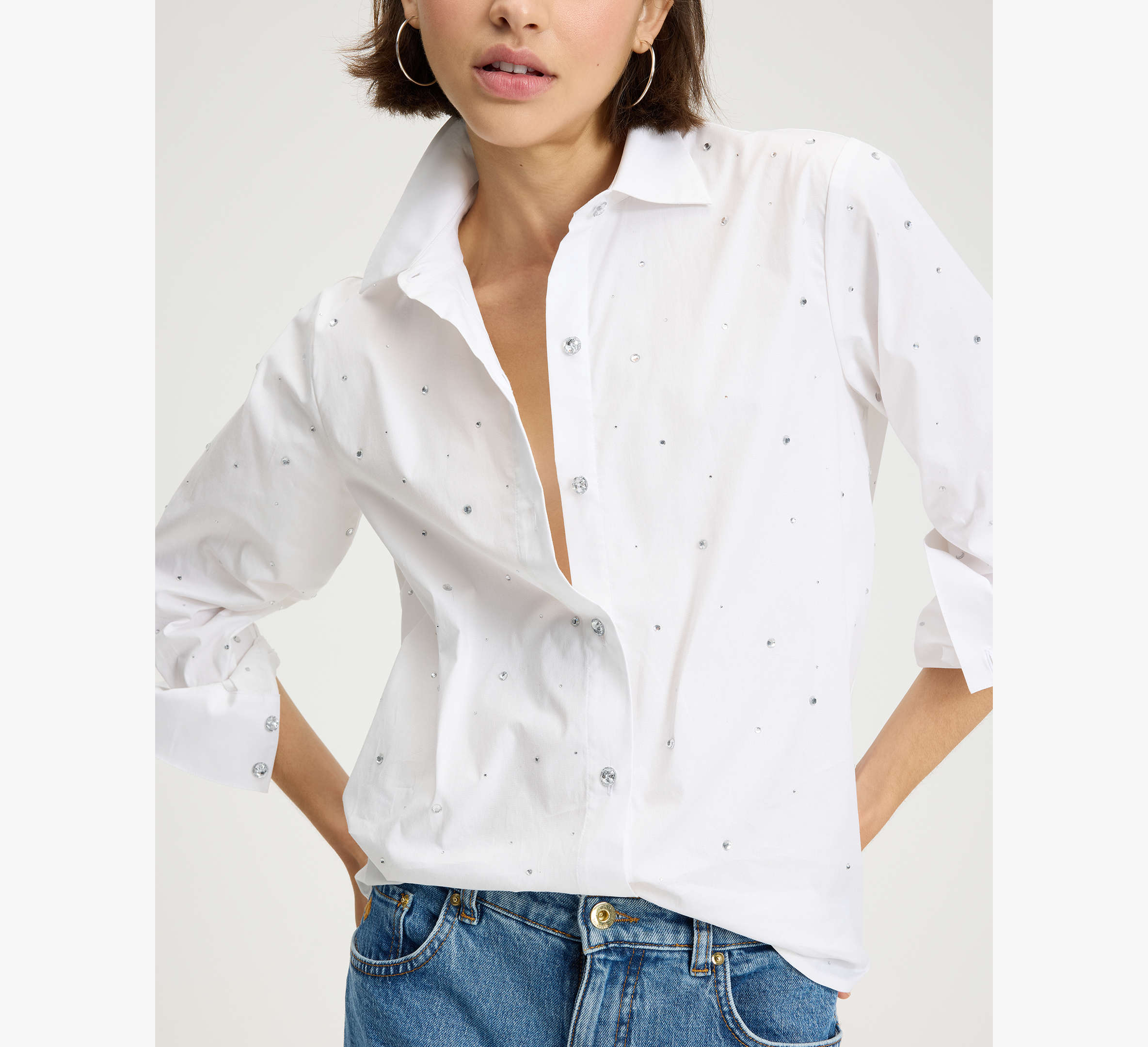 Embellished Poplin Shirt