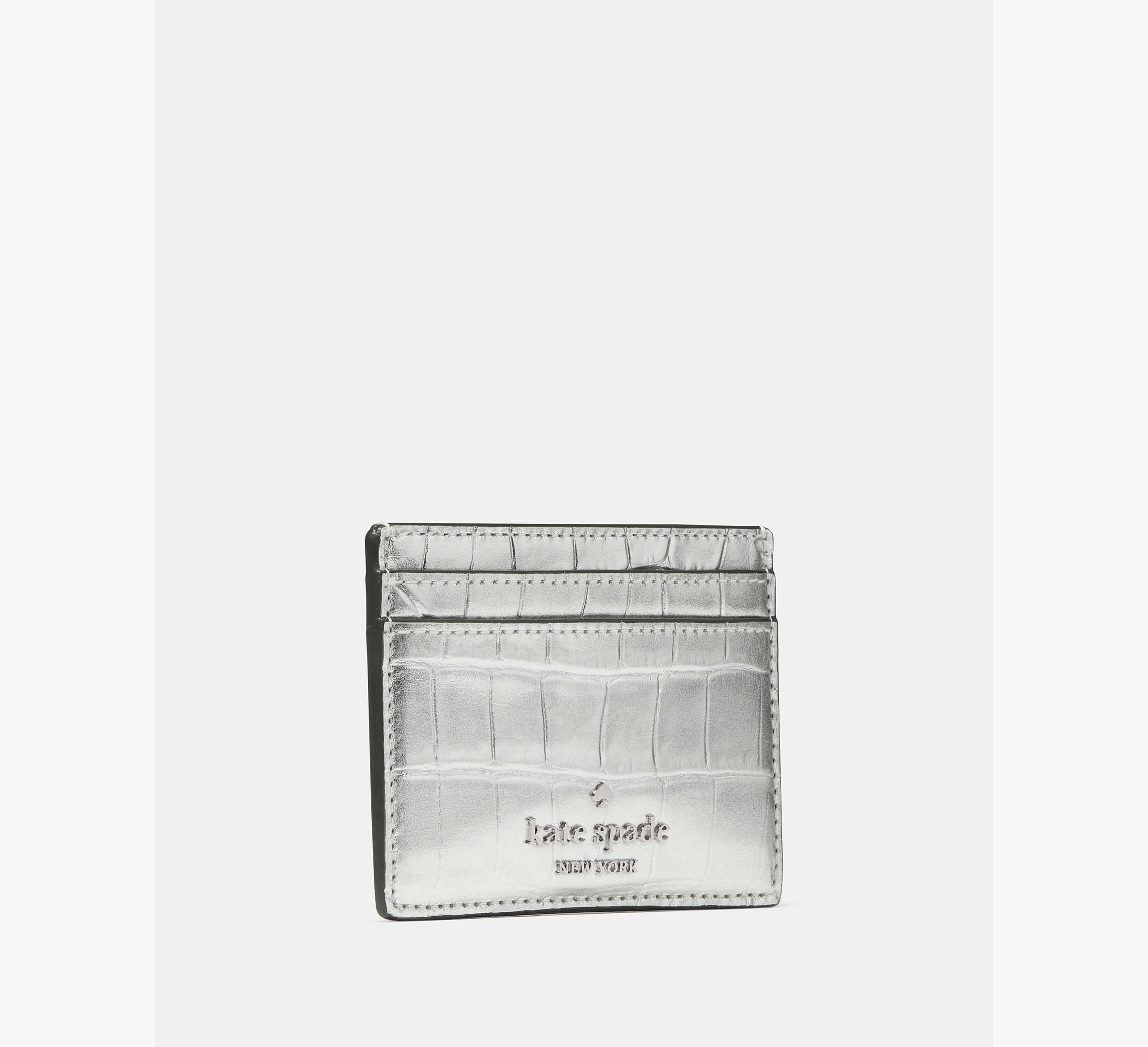 Madison Croc Embossed Small Slim Card Holder