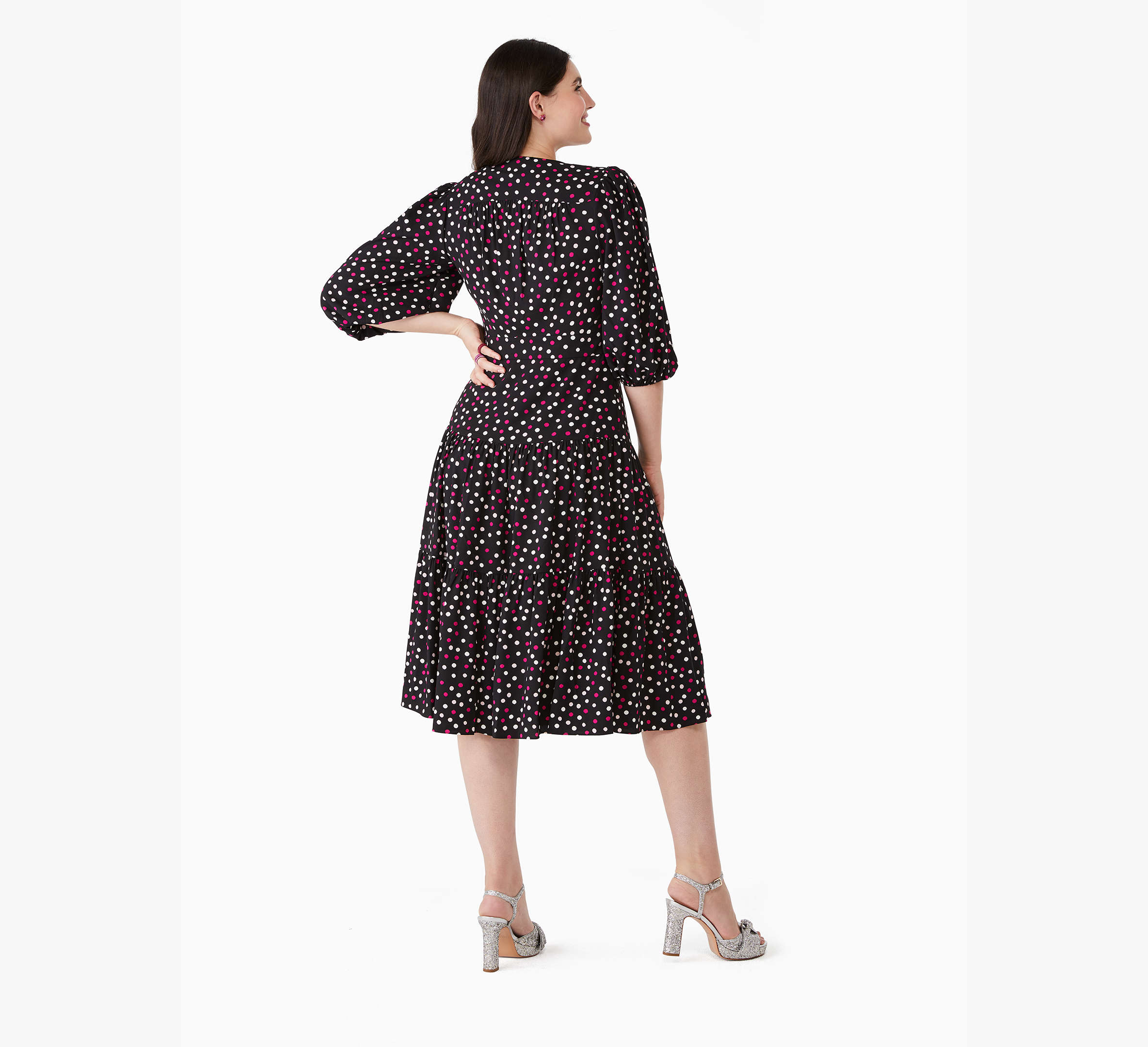 Glimmer Dot Wrap Dress