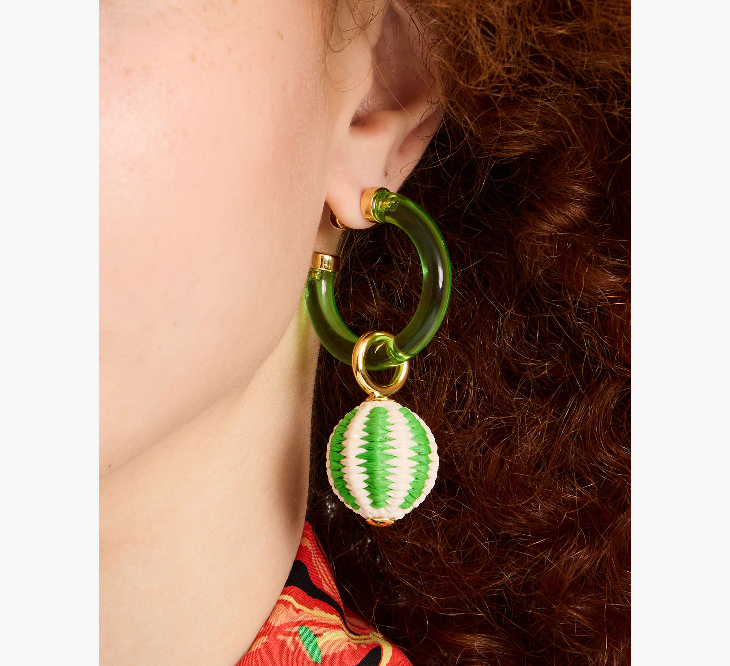 Feeling Bubbly Raffia Charm Hoops