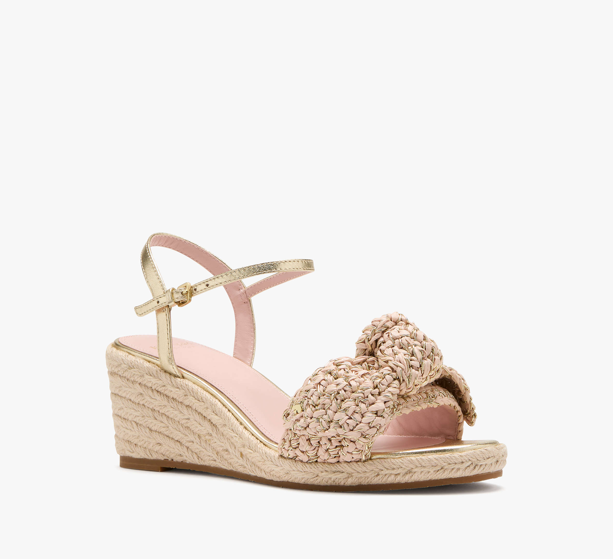 Leandra Raffia Wedge Sandals