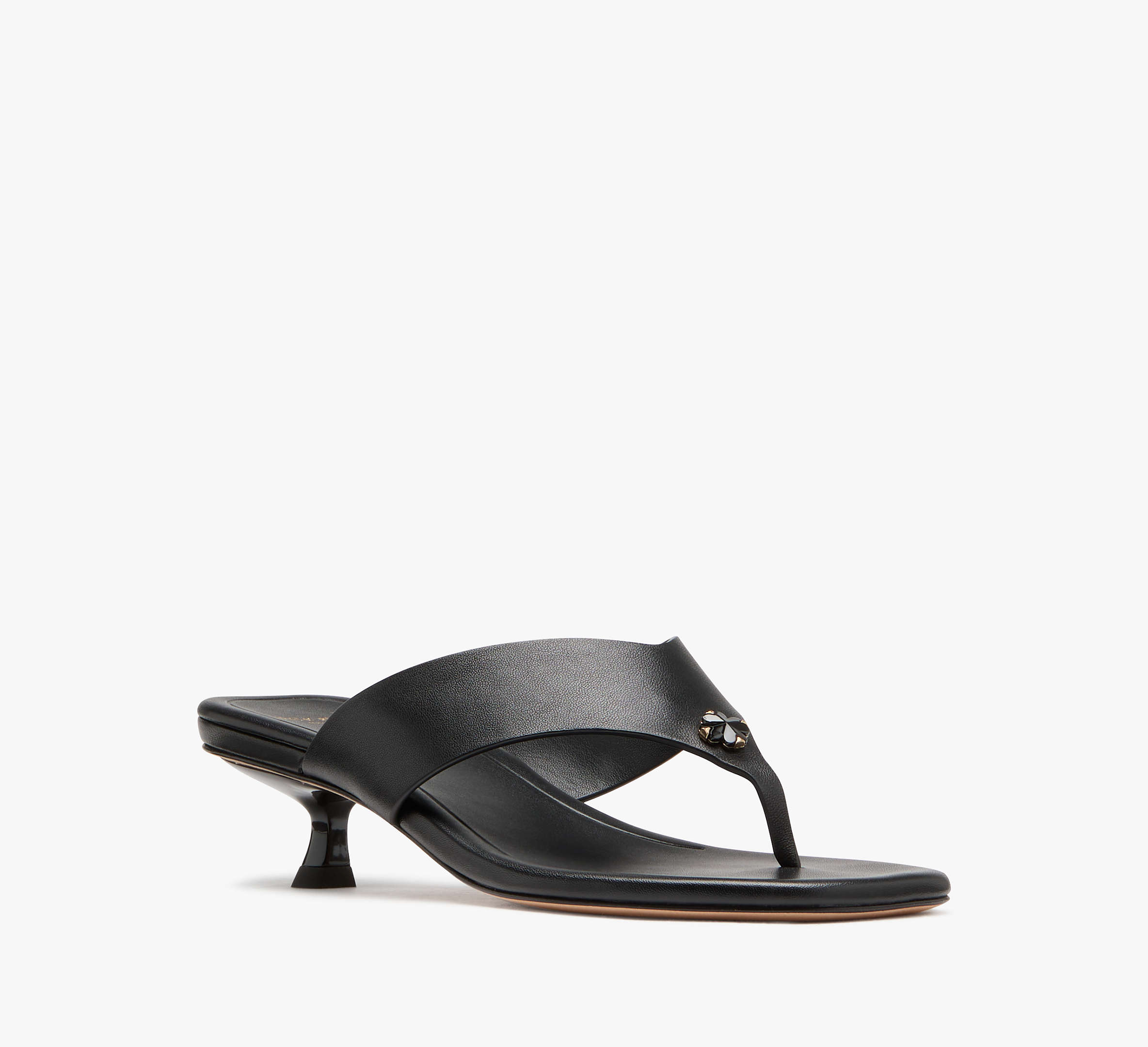 Spade Flower Kitten Heel Sandals