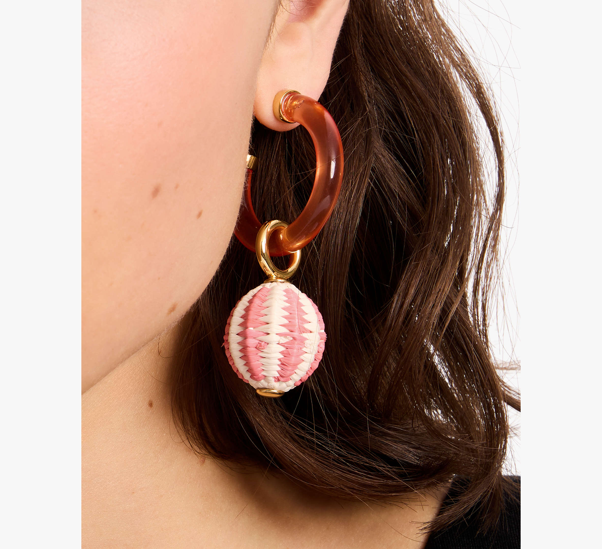 Feeling Bubbly Raffia Charm Hoops
