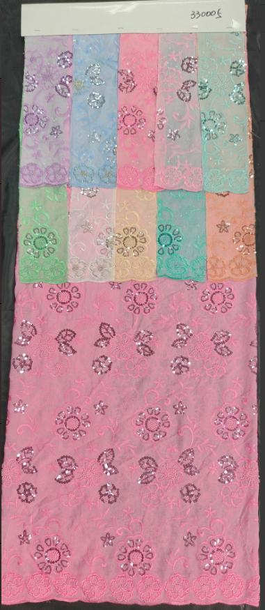 330005 chiffon unique perlage