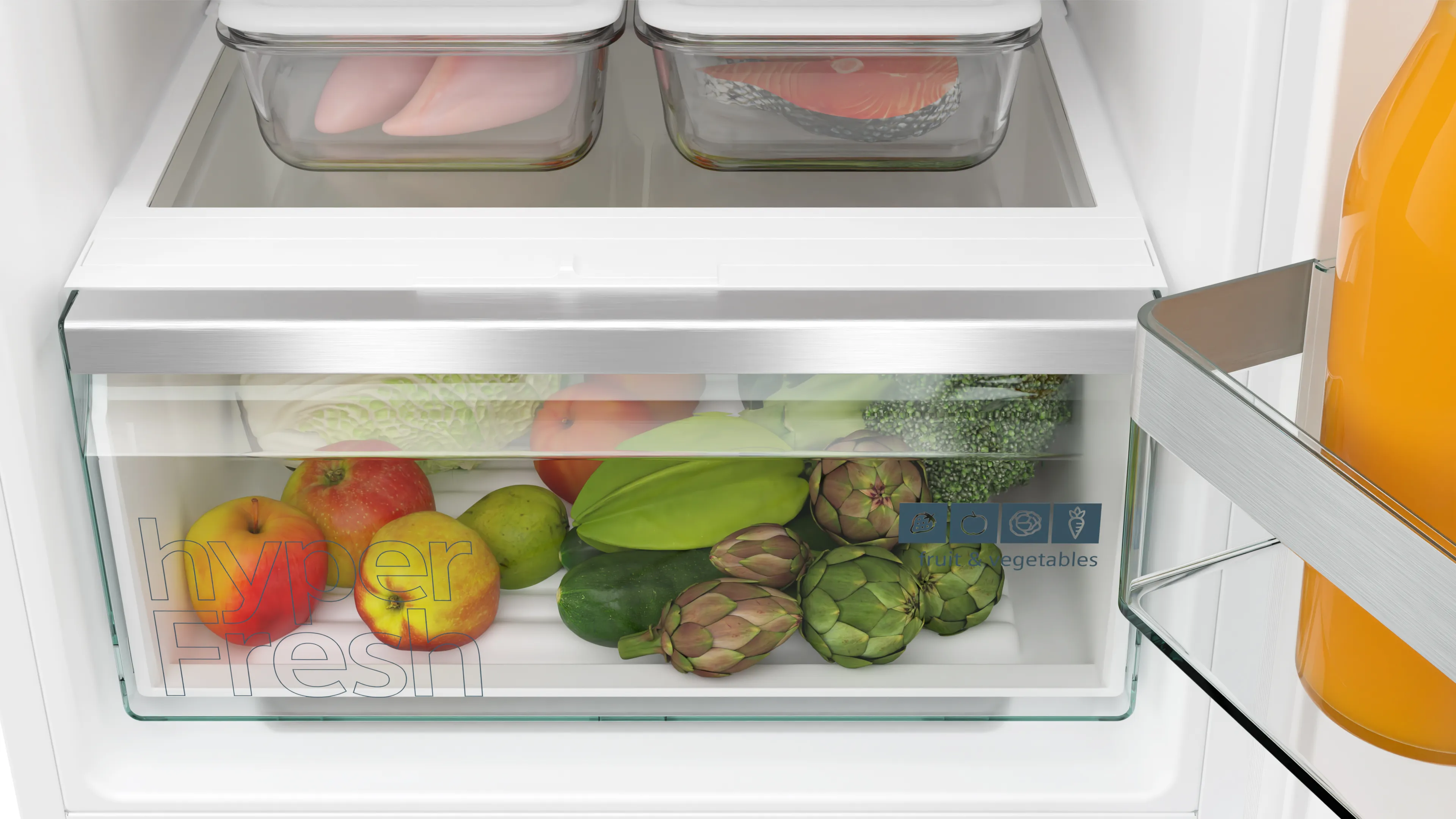 SIEMENS KI87VVFE0G iQ300 Built-in fridge-freezer with freezer at bottom 177.2 x 54.1 cm flat hinge