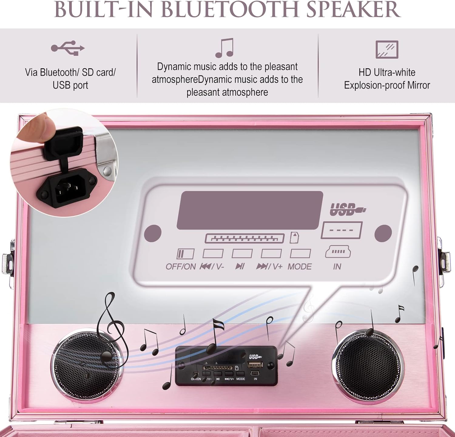 Exclusive to Europe Portable Rolling Manicure Table Foldable Traveling Nail Desk w/Storage