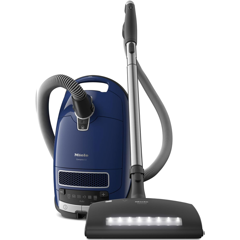 Miele Complete C3 Marin Bagged Canister Vacuum Cleaner with Electrobrush Floorhead, Suitable for Carpets and Hard Floors, in Marine Blue