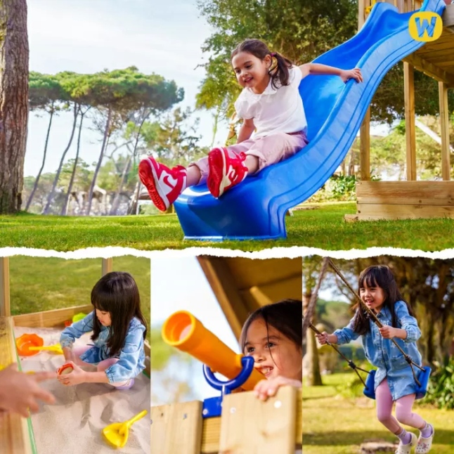 Climbing frame with wooden roof Wickey MultiFlyer