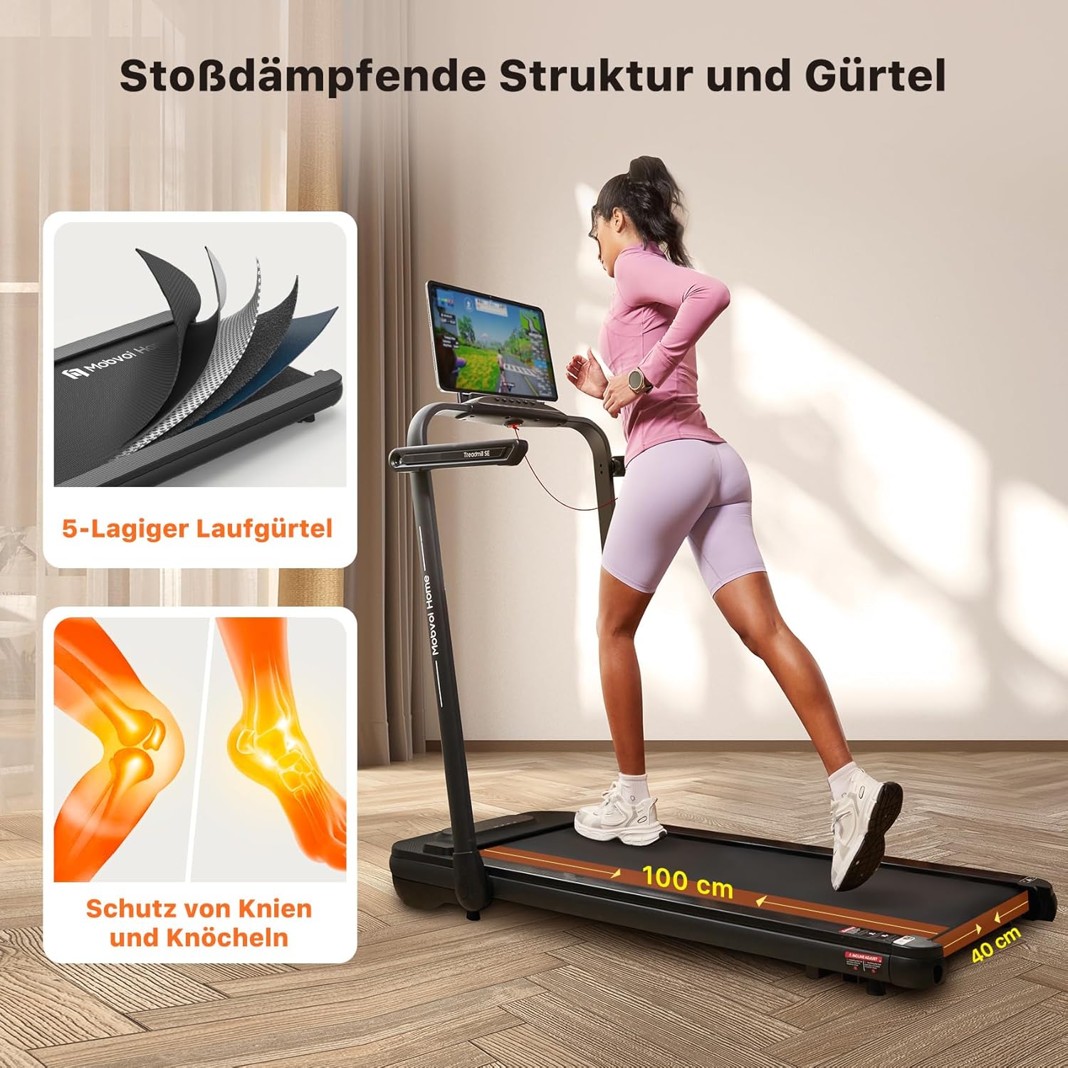 Mobvoi Home Laufband SE, 3-in-1-Klapplaufband