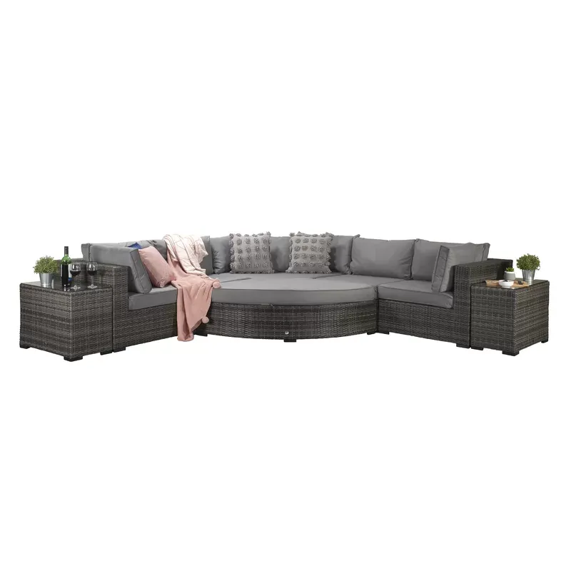 Berniss Wicker 8 - Person Garden Lounge Set with Cushions
