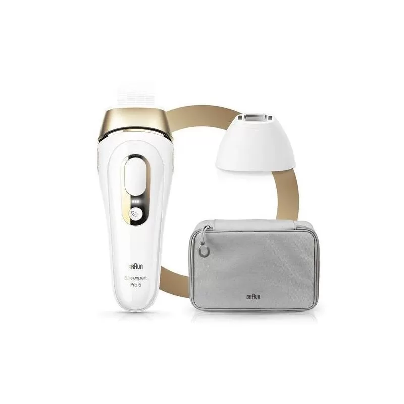 Braun Silk Expert Pro 5 Latest Generation IPL Permanent Visible Hair Removal For Dry Skin White*Gold PL