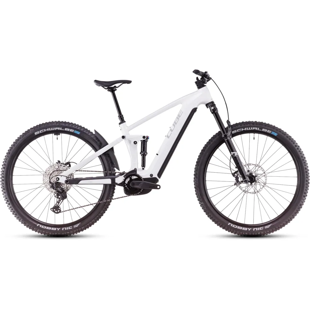 2025 Cube Stereo Hybrid One44 Exc 800 Electric Mountain Bike in White