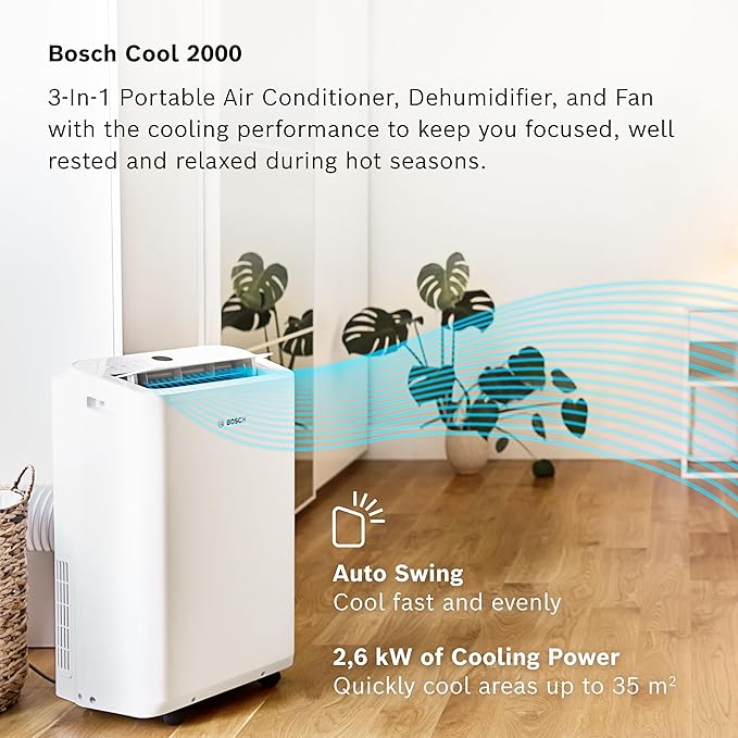 Bosch Cool 2000 Portable AC - 3-in-1: Air Conditioner