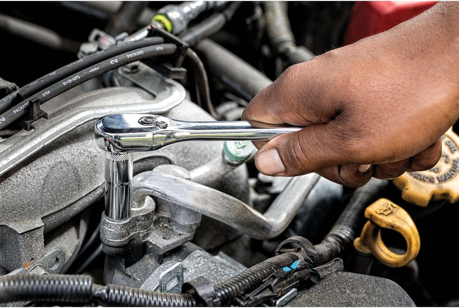 DEWALT Mechanic Tool Set, 247-Piece, 1/4 in., 3/8 in. and 1/2 in. Drive, SAE, Ratchets, Sockets, Hex Keys, Combination Wrenches, Polish Chrome Finish