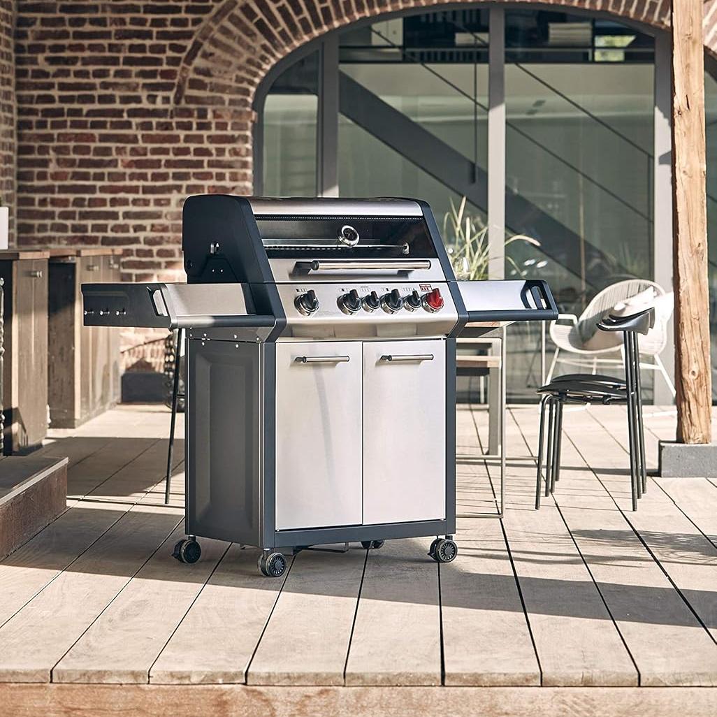 Enders® Gasgrill MONROE PRO 4 SIK TURBO, 4-Edelstahlbrenner, Seitenkocher, Infrarot-Backburner, PanoVision Sicht, HEAT RANGE™-Brenner, SWITCH GRID™, 800 °C TURBO ZONE™, SIMPLE CLEAN™ #8378