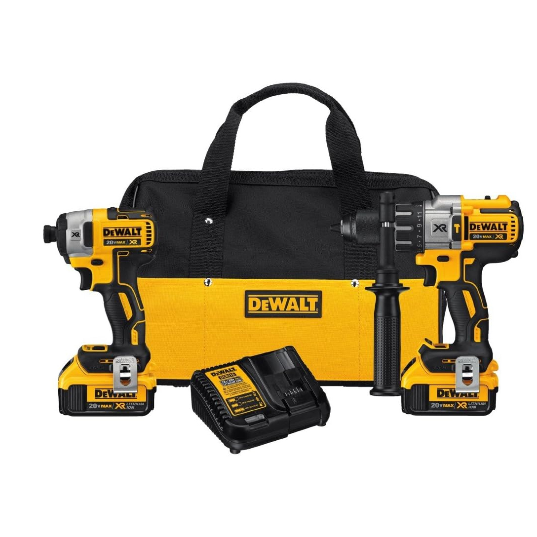 DEWALT 20V MAX Hammer Drill and Impact Driver, Cordless Power Tool Combo Kit with 2 Batteries and Charger (DCK299M2)