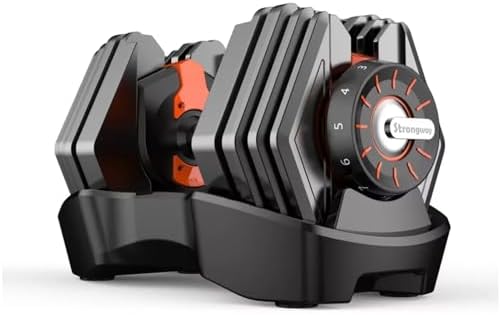 STRONGWAY 15-in-1 Adjustable Dumbbells 22KG PAIR Weight Set 2-22KG (Total 44KG) Home Fitness Gym ...