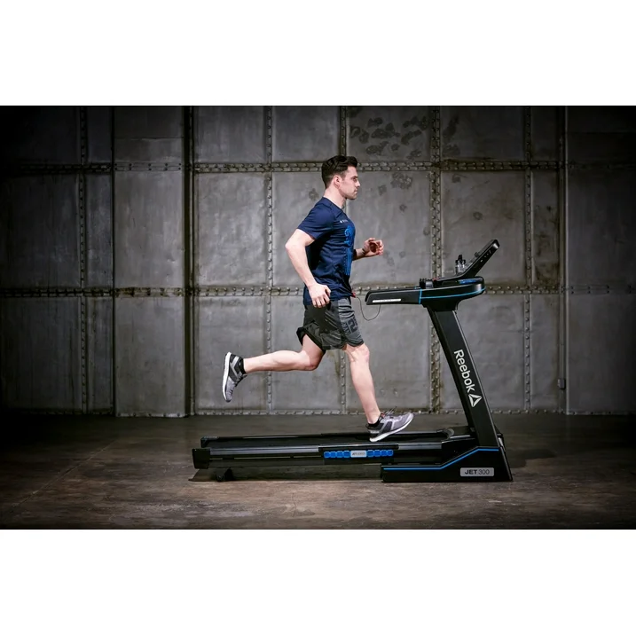 Reebok Jet 300 Series Treadmill with Incline, Foldable, Bluetooth, Walking or Running, 2.5 HP, 12.4 MPH, 308 lb. Capacity