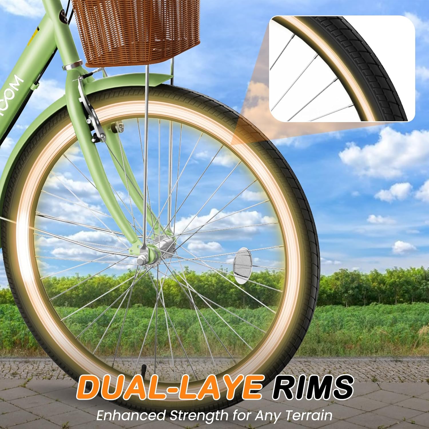 MOPHOTO Womens Bike – 7 Speed Step Through City Bicycle