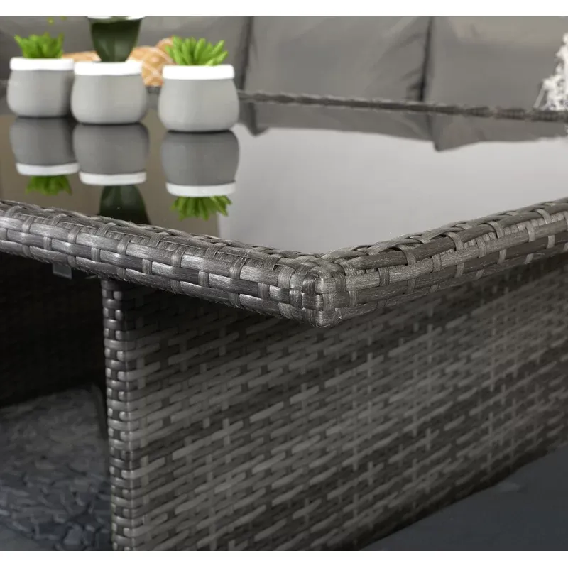 Camila Wicker 9 - Person Garden Lounge Set with Cushions