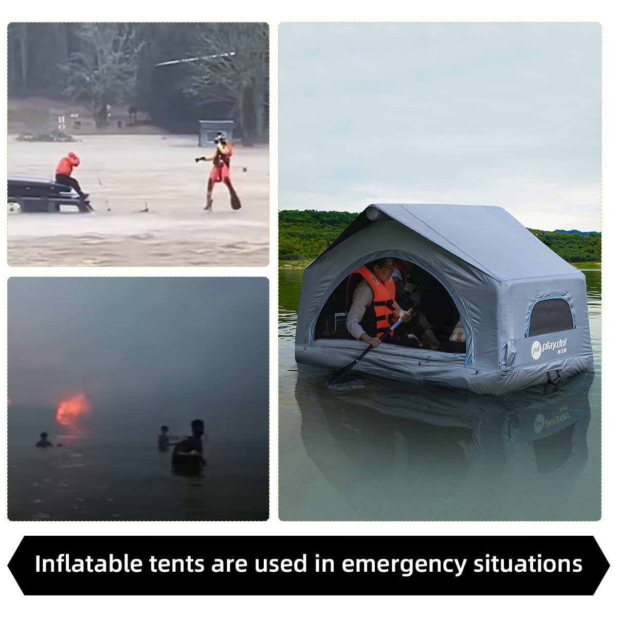BOOMLATU Shell Wing Inflatable Floatable Rooftop Tent