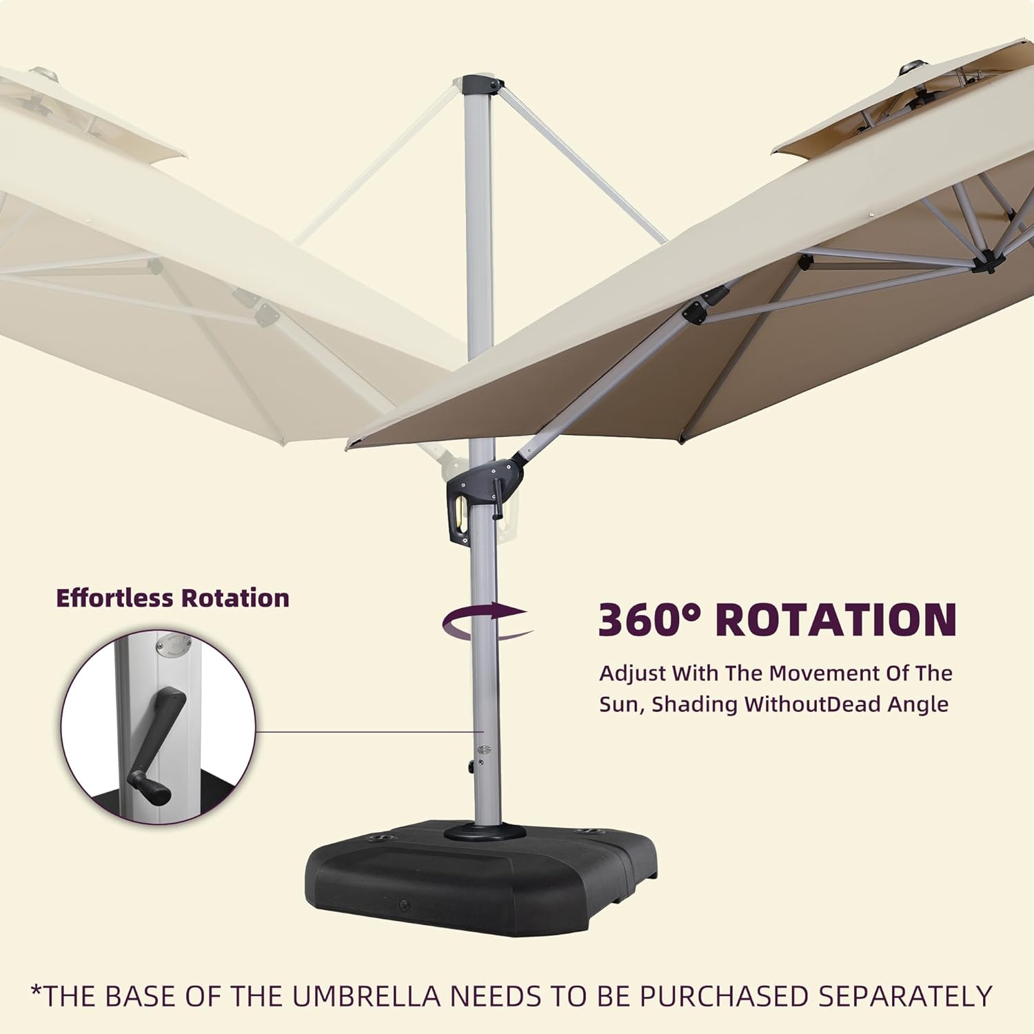 14pieds Solar-powered LED parasol