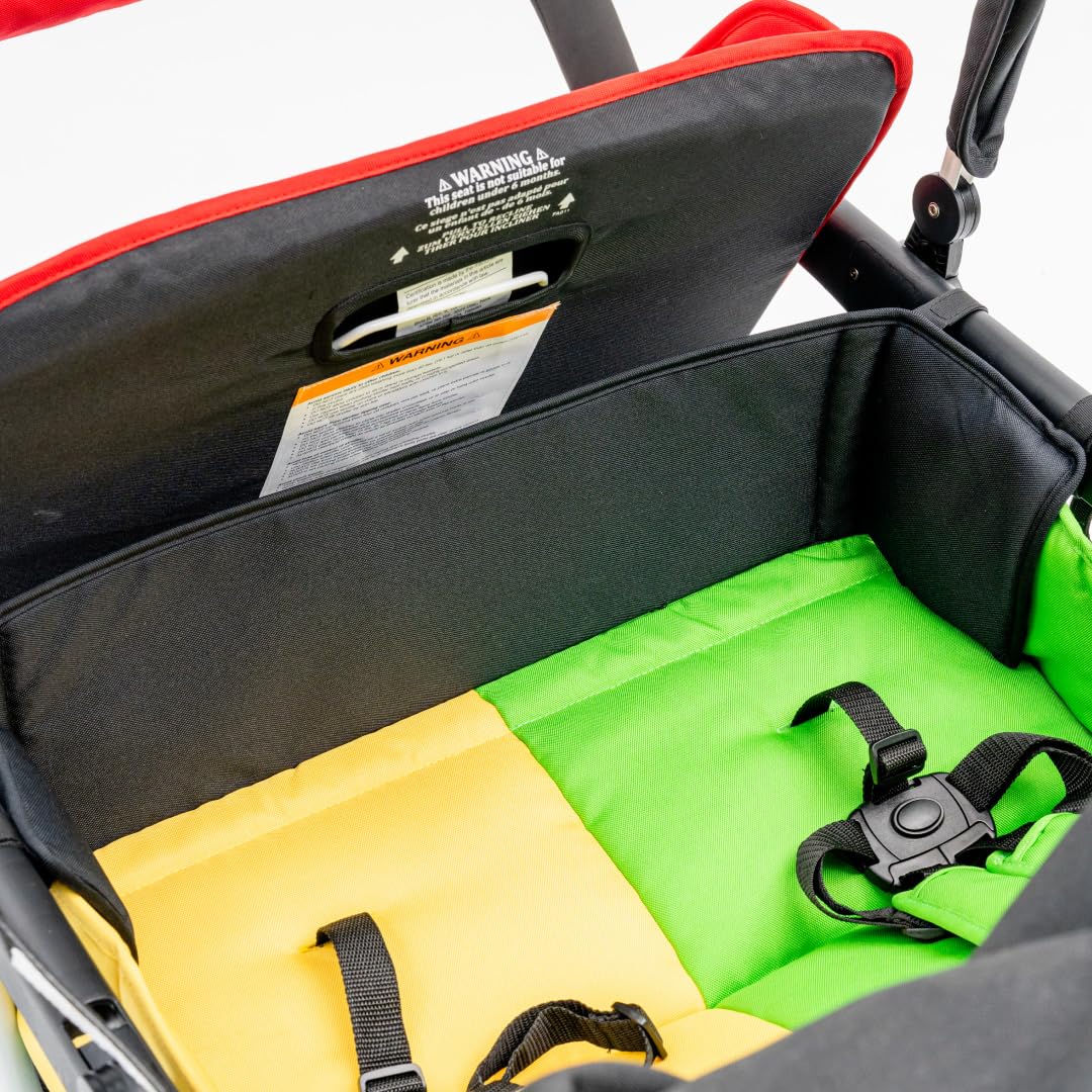 Familidoo H4E Quad Stroller with Double Canopy Rain Cover, 4 Seat Baby Stroller with All Reclining Seats - 4 Seater with 5-Point Harness - Backseat footrest...