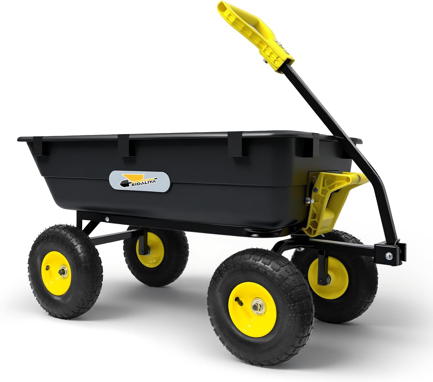 Garden Dump Cart, Heavy-Duty Utility Wagon with 900 lb Capacity, 5 Cu Ft Bed, 10