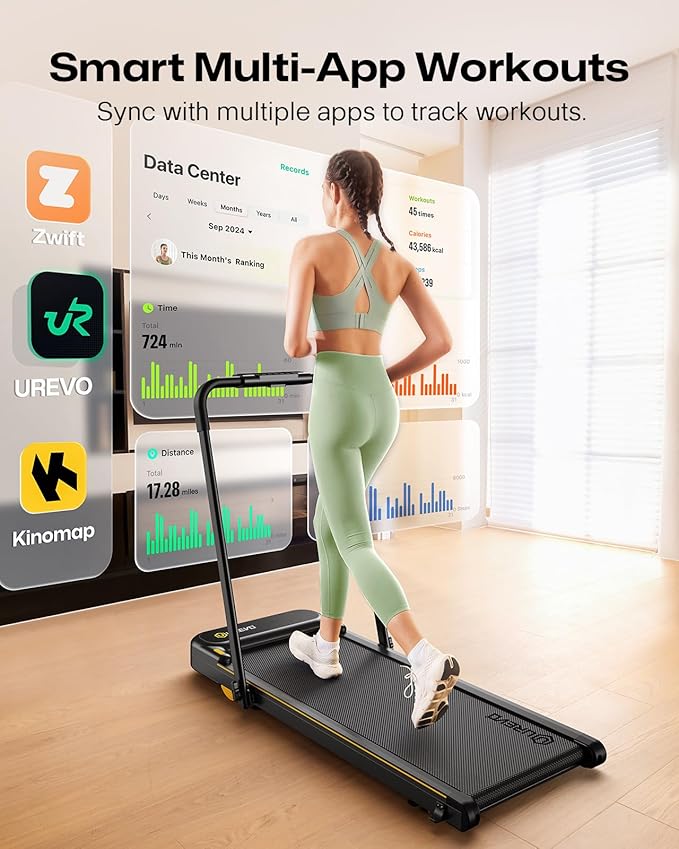 UREVO Smart 2-in-1 Folding Treadmill