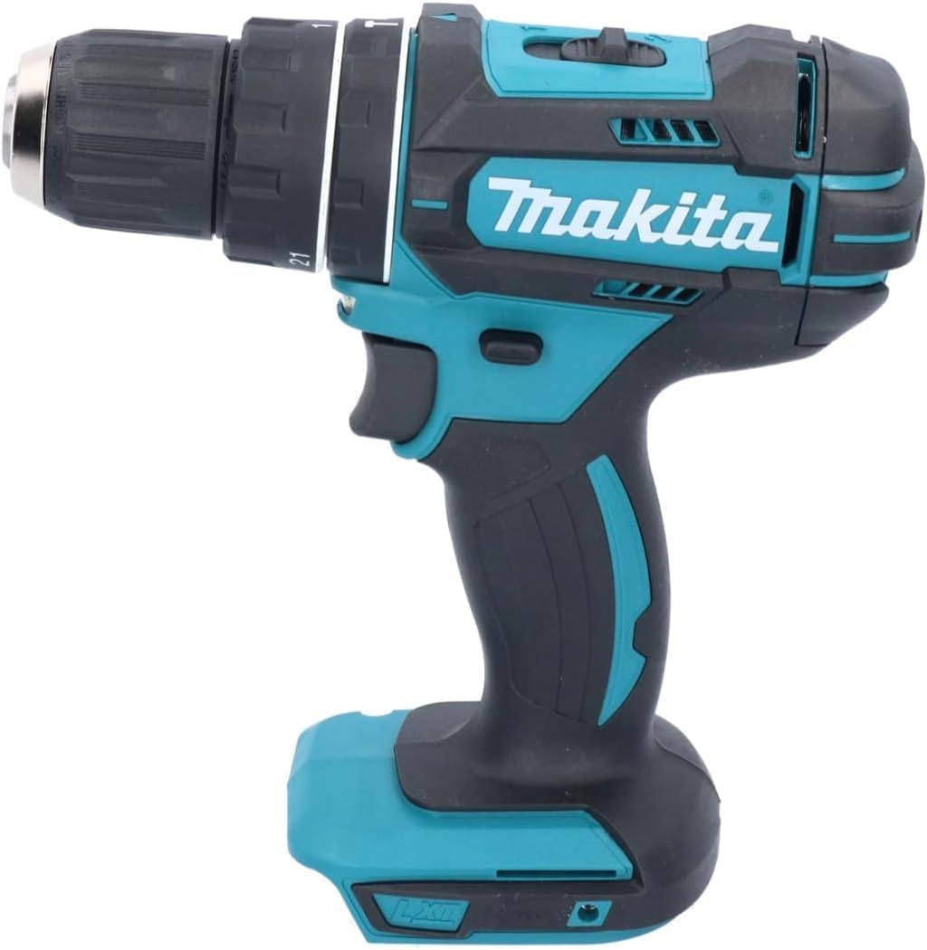 Makita DHP 482 RTX1W Akku Schlagbohrschrauber 18 V 62 Nm + 2x Akku 5,0 Ah + Ladegerät + 74 tlg. Zubehörset + Koffer