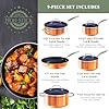 Nuwave 9pc Cookware Set Healthy Duralon Blue Ceramic Nonstick Coated, Diamond Infused Scratch-Resistant, PFAS Free, Oven Safe, Induction Ready & Evenly Heats, Tempered Glass Lids & Stay-Cool Handle