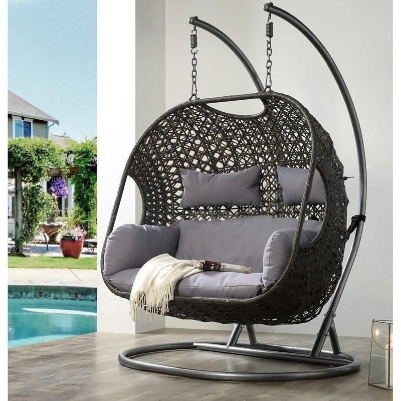 2025 2-person patio rattan swing chair