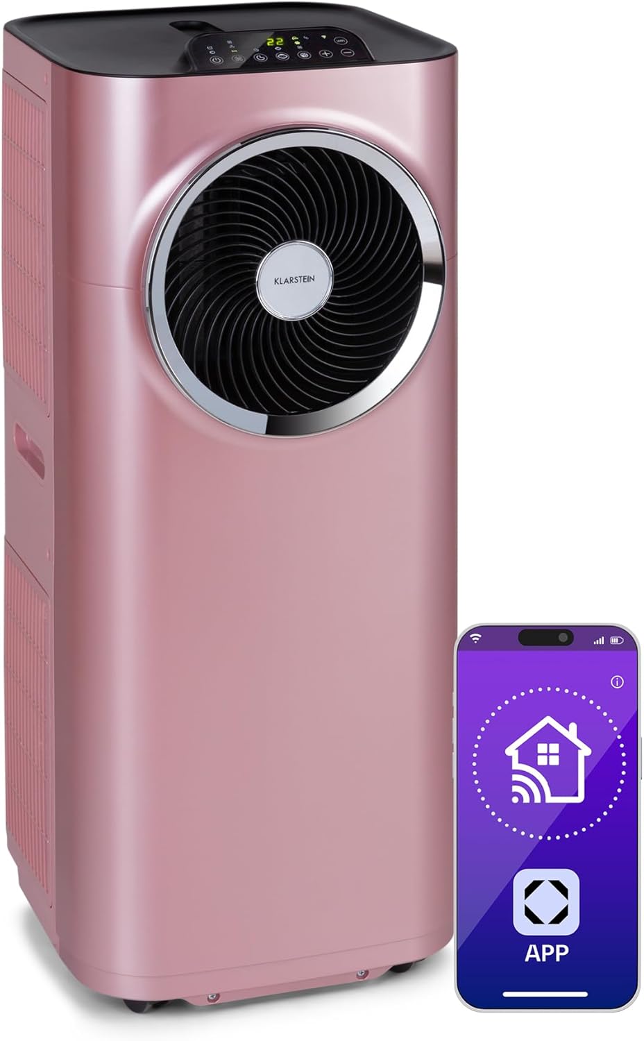 Klarstein portable air conditioner with exhaust pipe, 5-in-1 air conditioner（Rose gold）