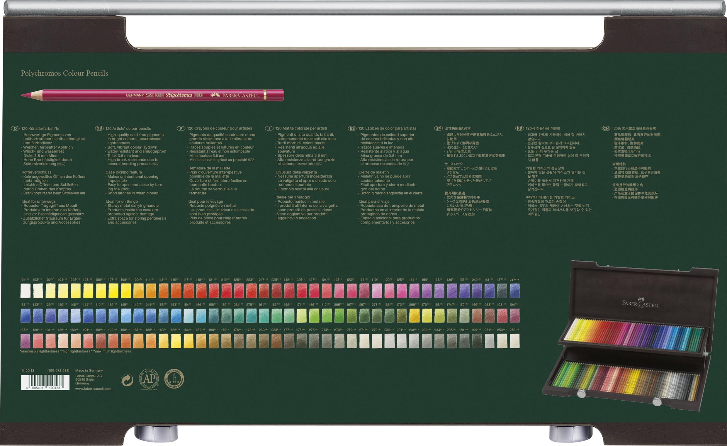 Polychromos Farbstift 120er Holzkoffer